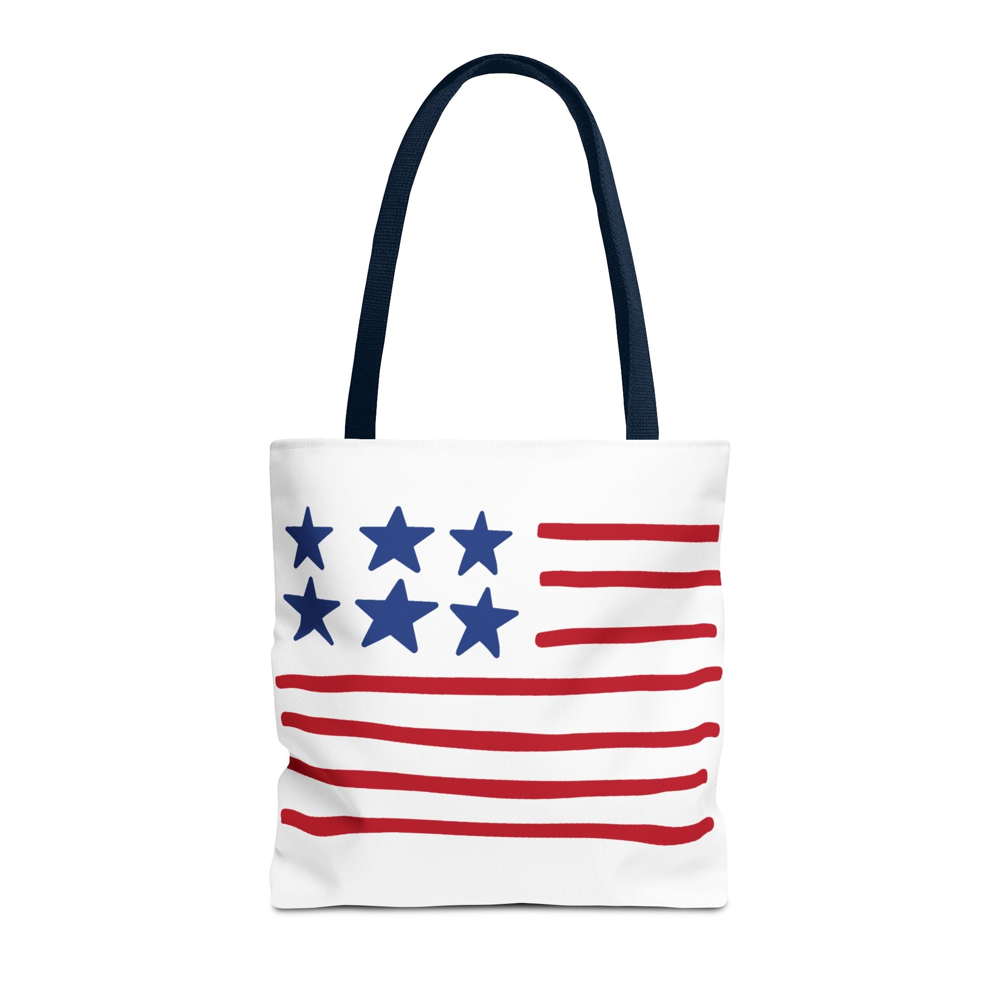 American Flag Stars & Stripes Tote Bag — Patriotic Canvas Beach Grocery Bag