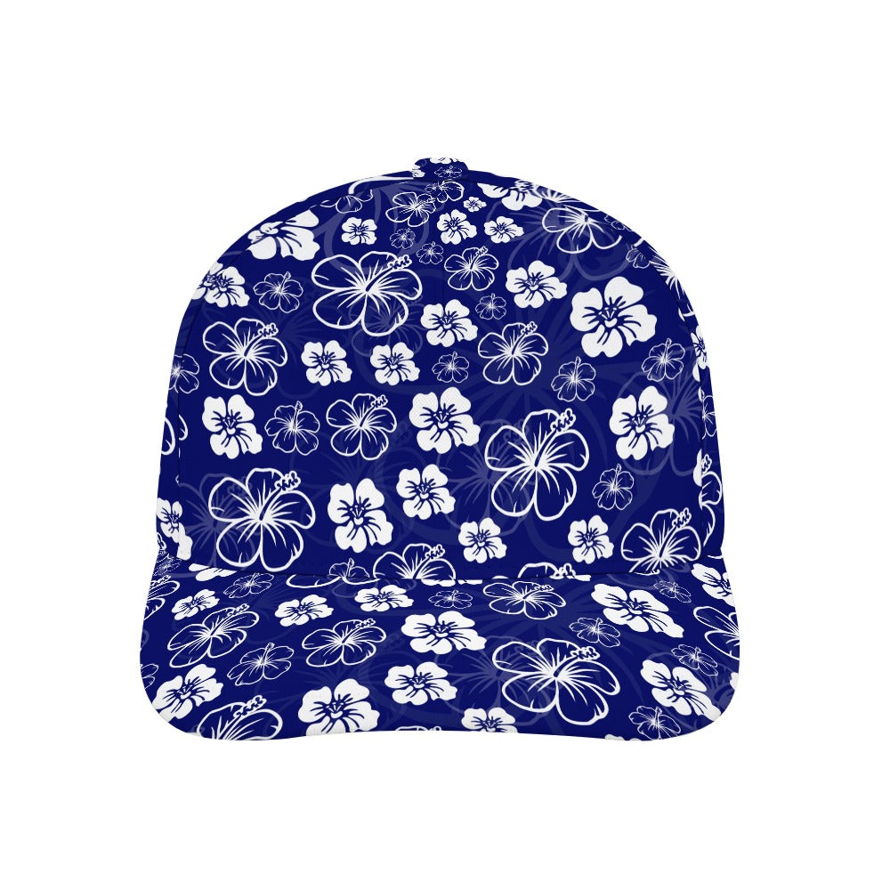 Blue Hawaiian Print Baseball Cap Free Shipping