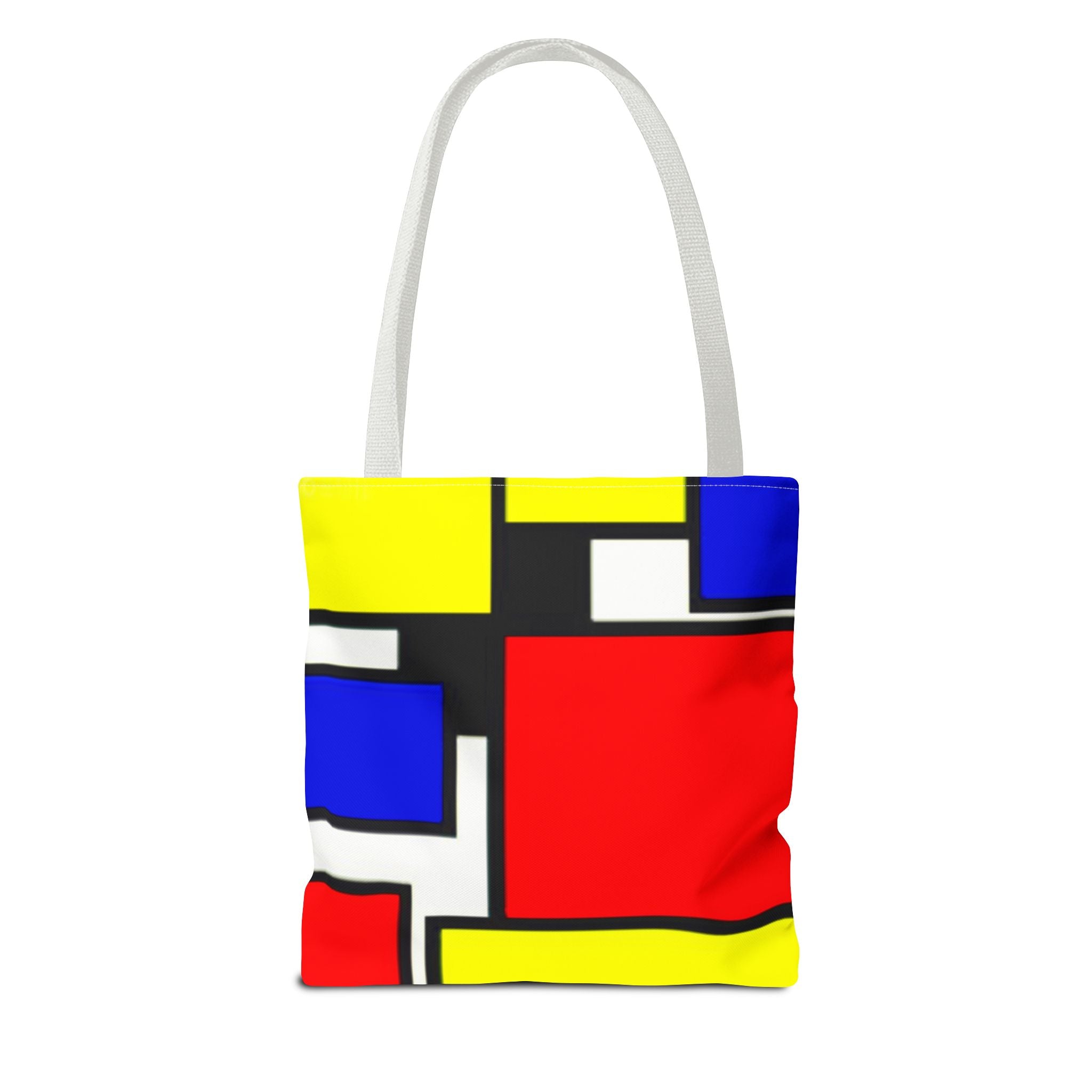 C'mon Get Happy Primary Color Geometric Grid Tote Bag | 1970s Abstract Art