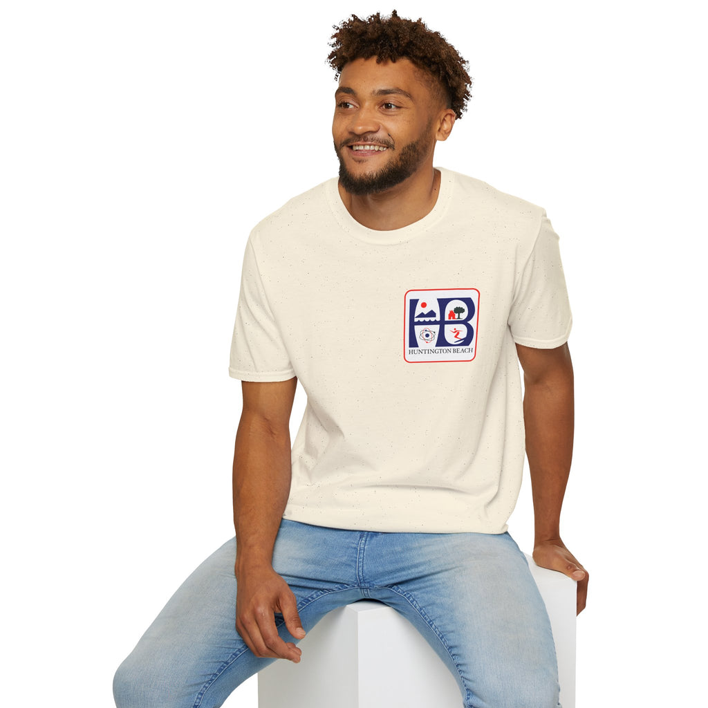 Huntington Beach Retro HB Logo T-Shirt  (printed 3 places)