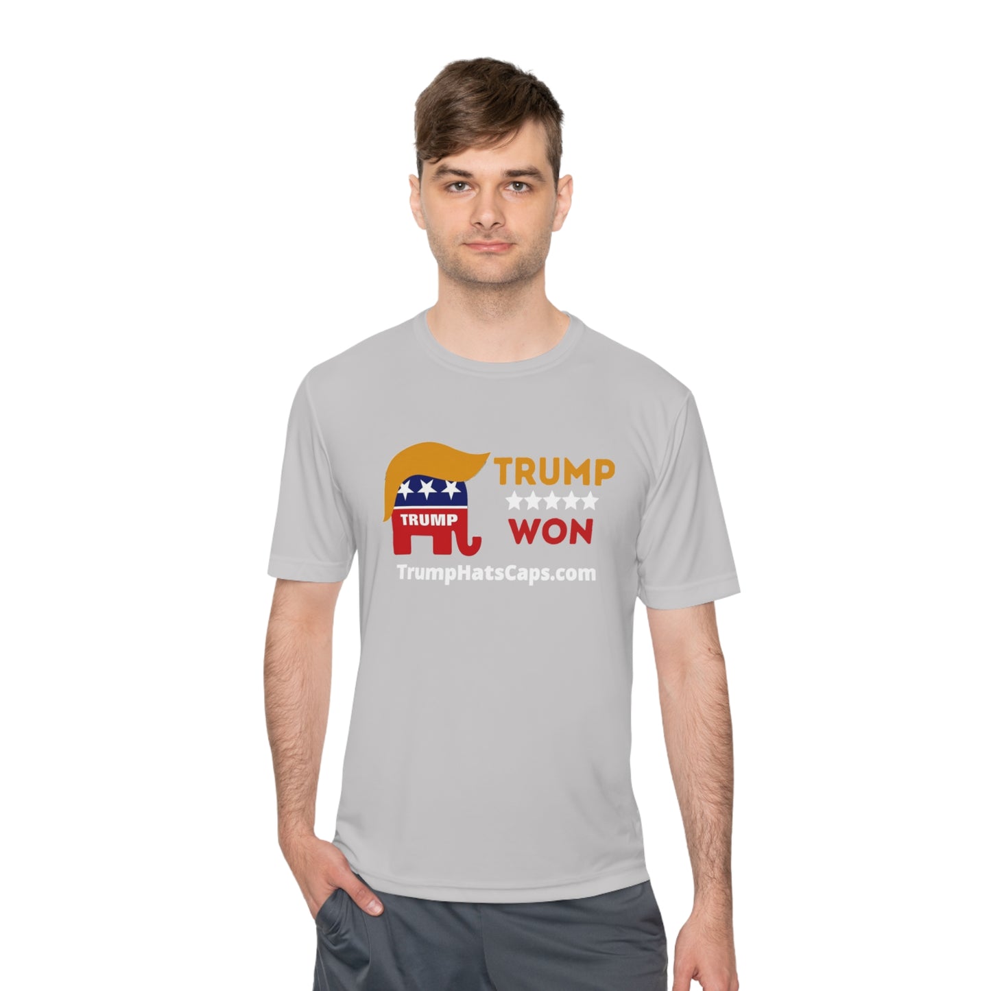 Trump Won TrumpHatsCaps.com Unisex Moisture Wicking Tee