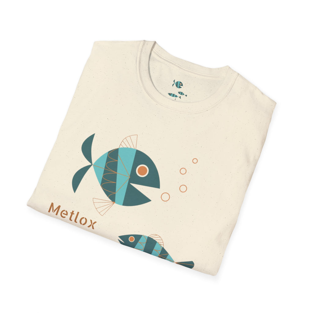 Metlox Pottery Fish Trio T-Shirt | Minimal Ocean Illustration