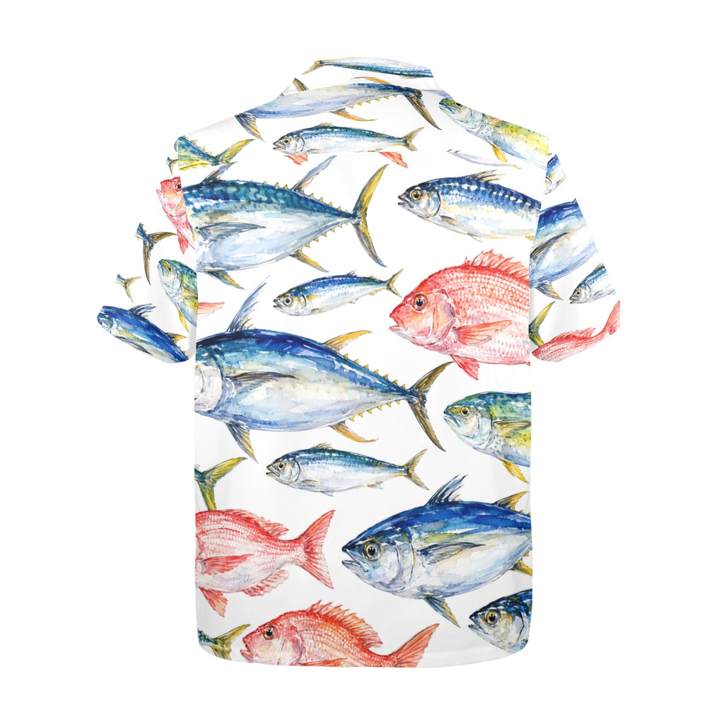 Something's Fishy - With Your Story  Men's All Over Print Hawaiian Shirt Made In USA Ships to USA Only