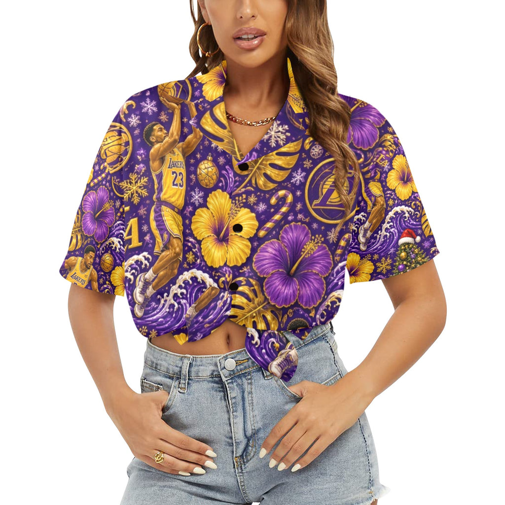 Lakers Christmas Women's All Over Print Hawaiian Shirt （Made in USA Ships to USA Only）