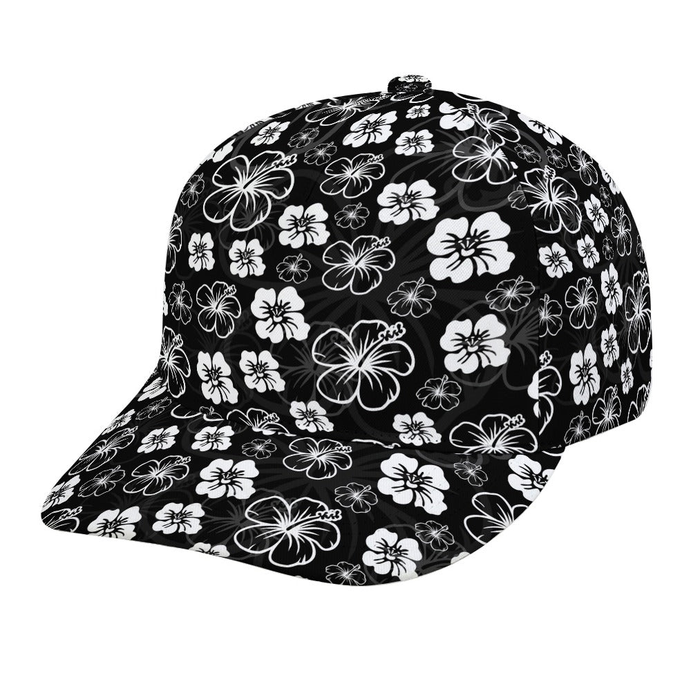 Black Hawaiian Print Baseball Cap Free Shipping