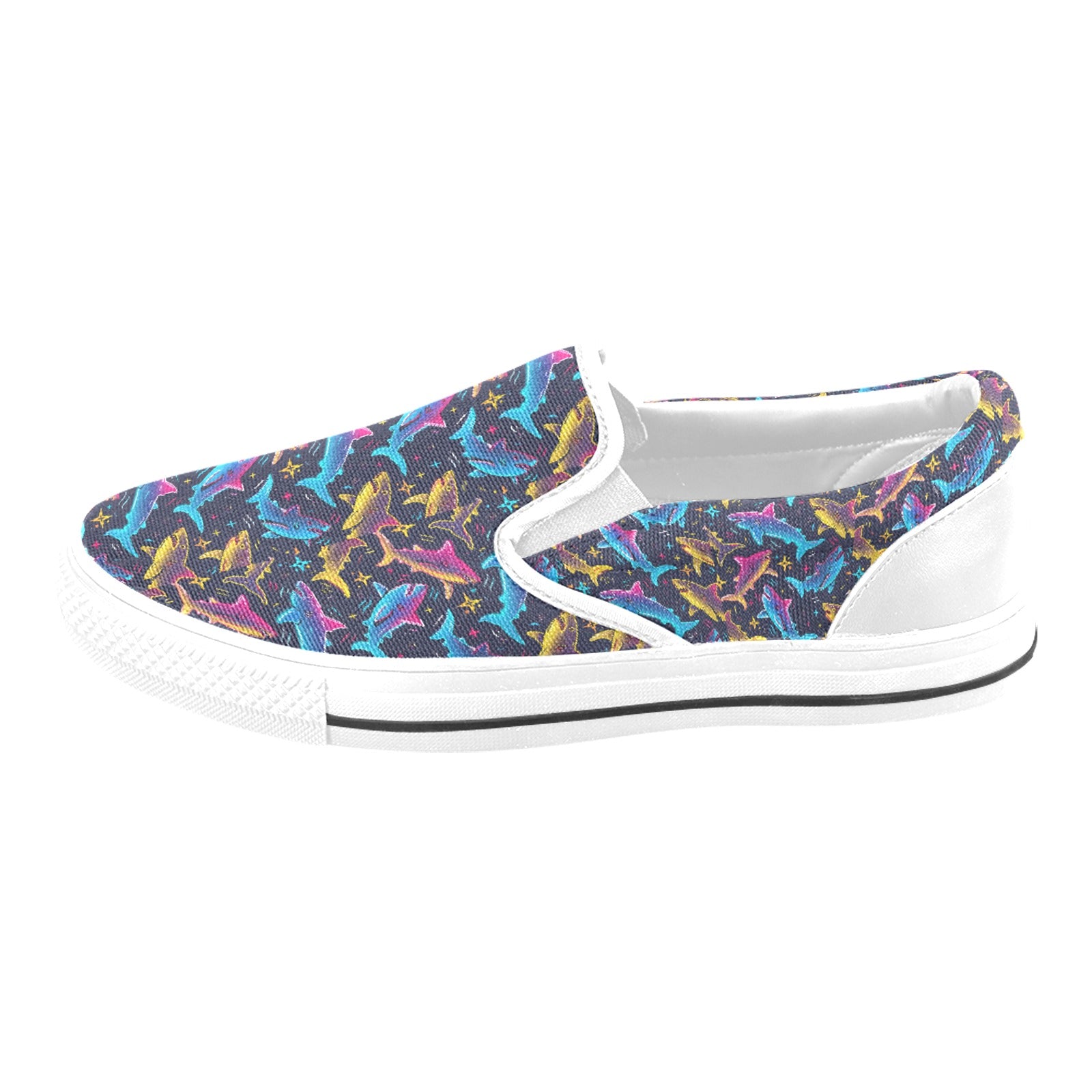 Sharks Slip-on Canvas Kid's Shoes (Big Kid) Free Shipping