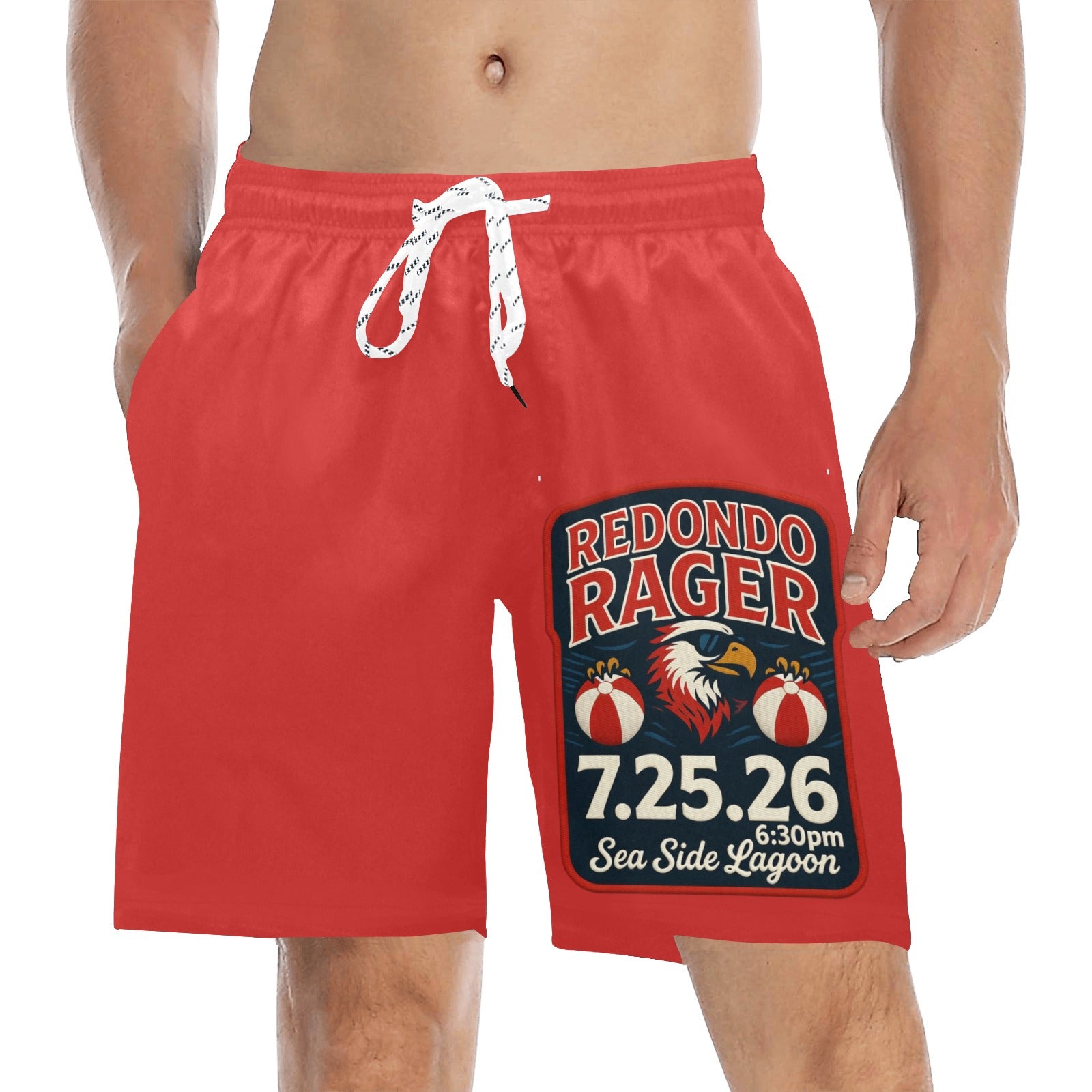 Redondo Rager Seaside Lagoon #RUHS 1st Annual  Men's Mid-Length Beach Shorts