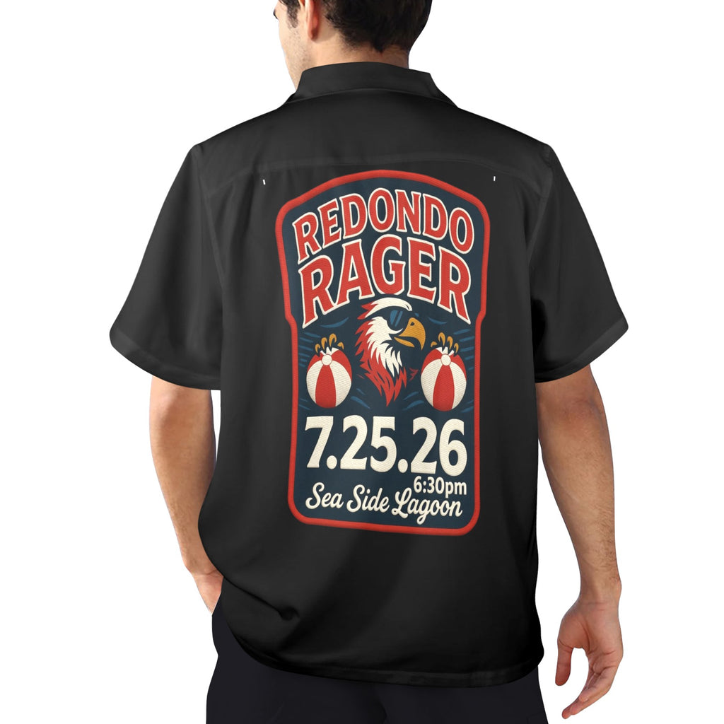 Redondo Beach Rager 7/25/26 Seaside Lagoon Men's All Over Print Hawaiian Shirt Made In USA