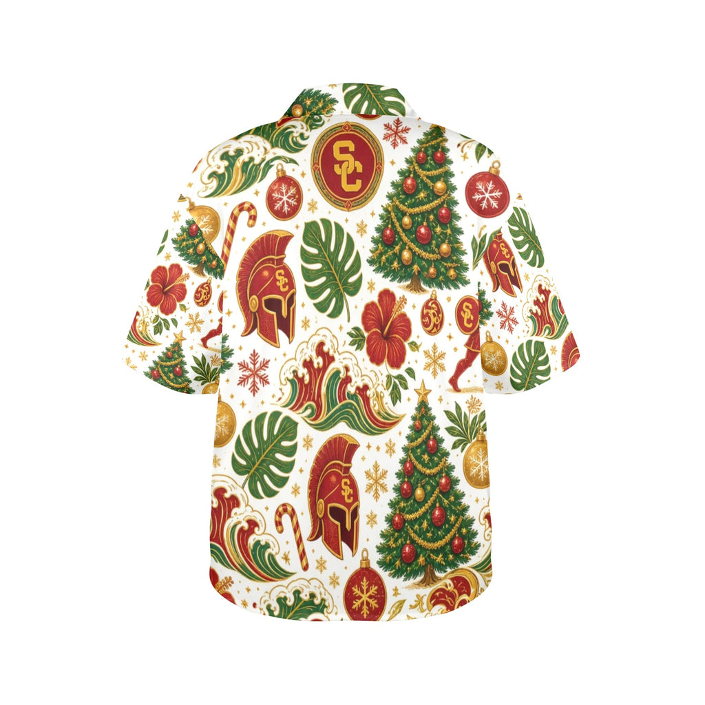 USC Christmas Women's All Over Print Hawaiian Shirt （Made in USA Ships to USA Only）