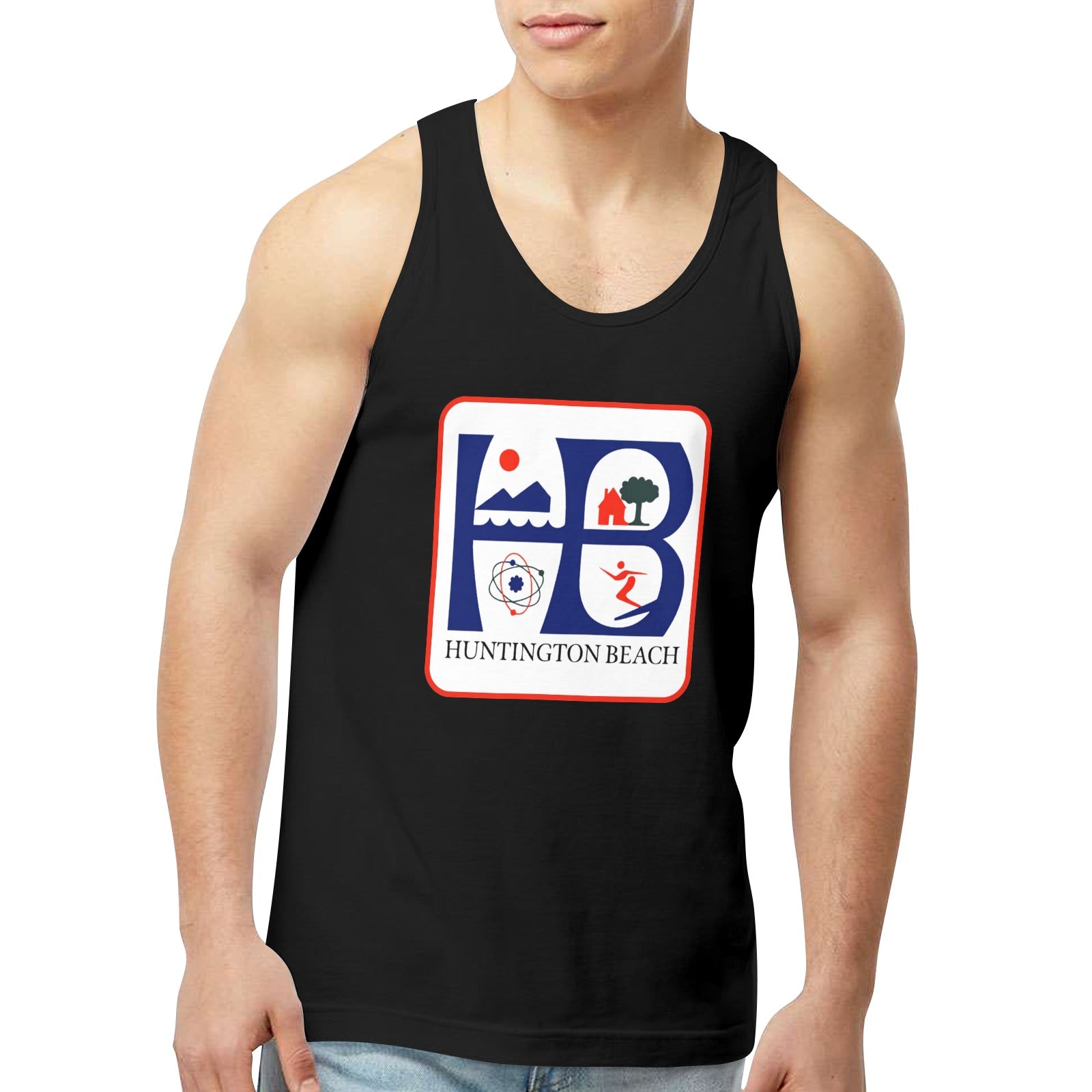 Huntington Beach California Men's Tank Top Made in USA