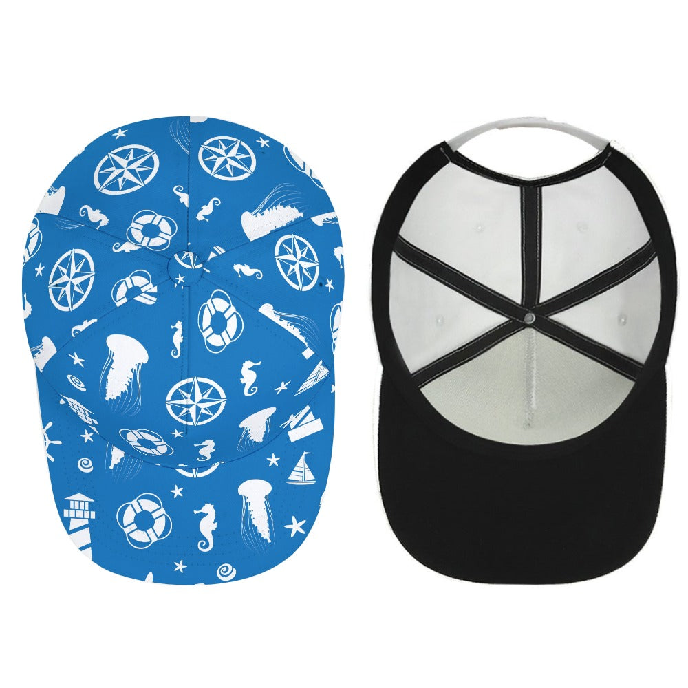 Blue Ocean Nautical Scene Baseball Cap Free Shipping