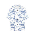 Nautical Waves Sea Birds Women's All Over Print Hawaiian Shirt Made in USA