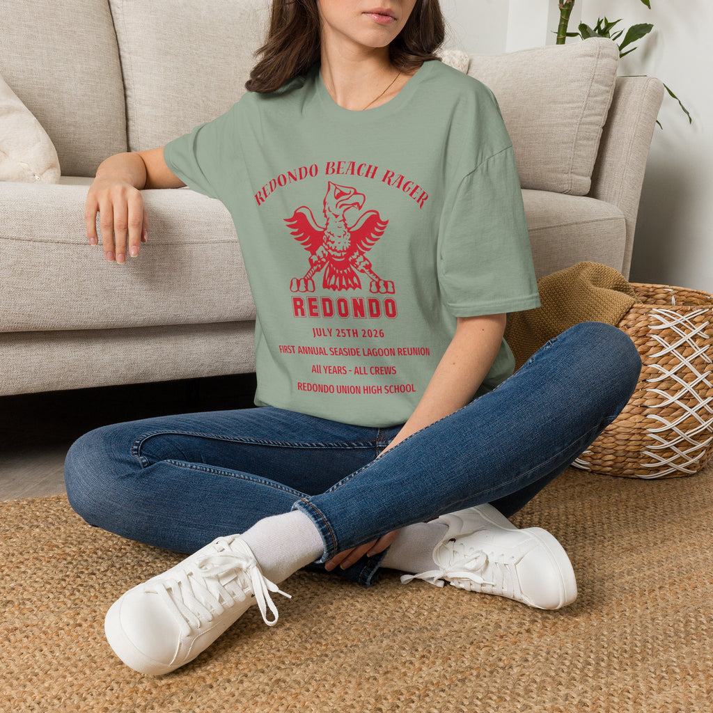 Redondo Beach Rager T-Shirt — Vintage School Spirit Graphic Tee - First Annual All Class Reunion 7-25-26 at Seaside Lagoon Redondo Beach