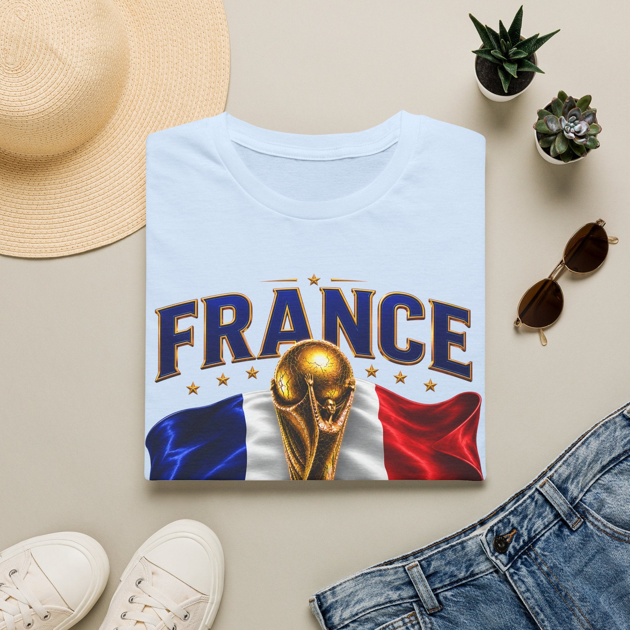 France World Cup 2026 T-Shirt — French Flag & Trophy Soccer Tee