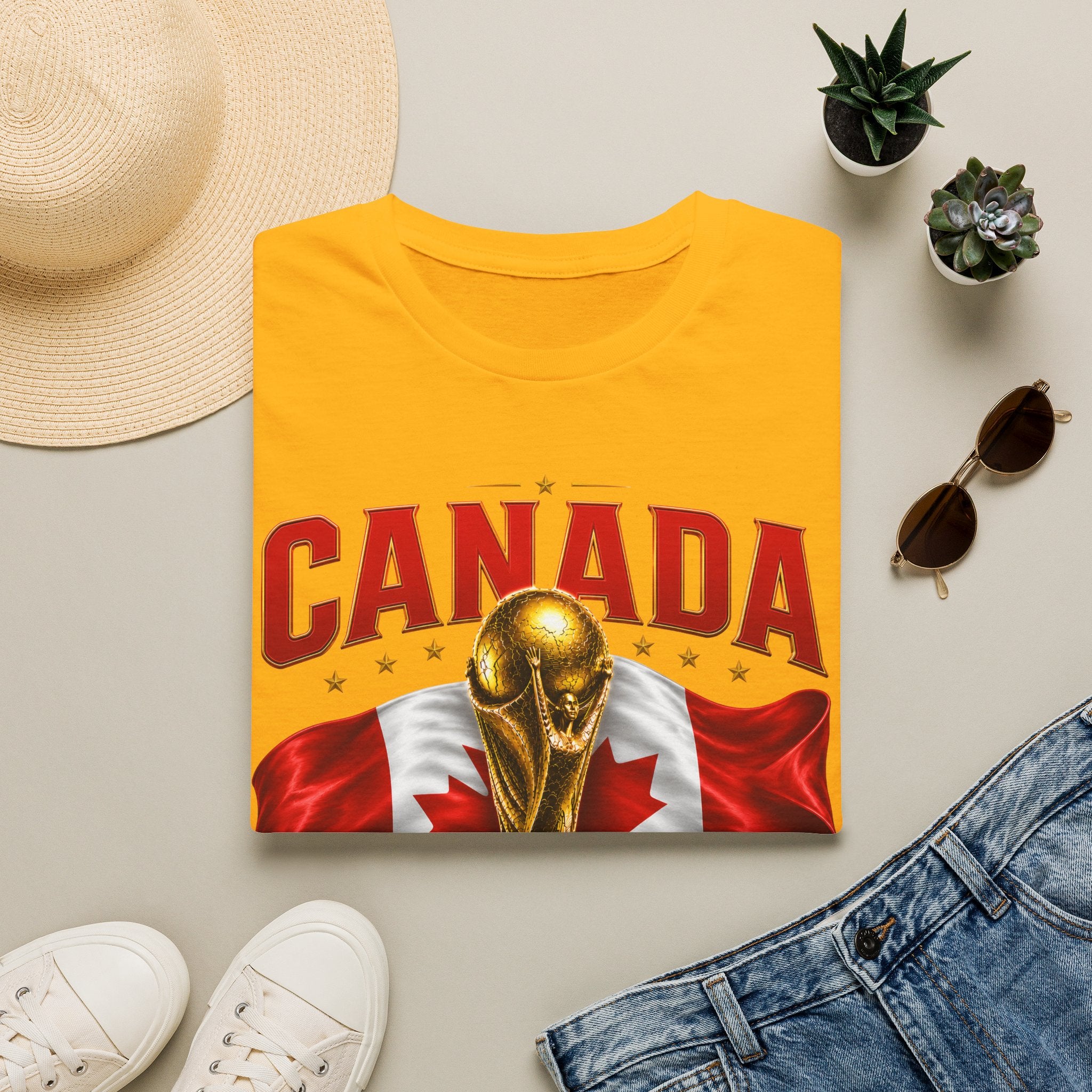 Canada 2026 World Cup T-Shirt — Canadian Soccer Fan Tee with Trophy & Flag
