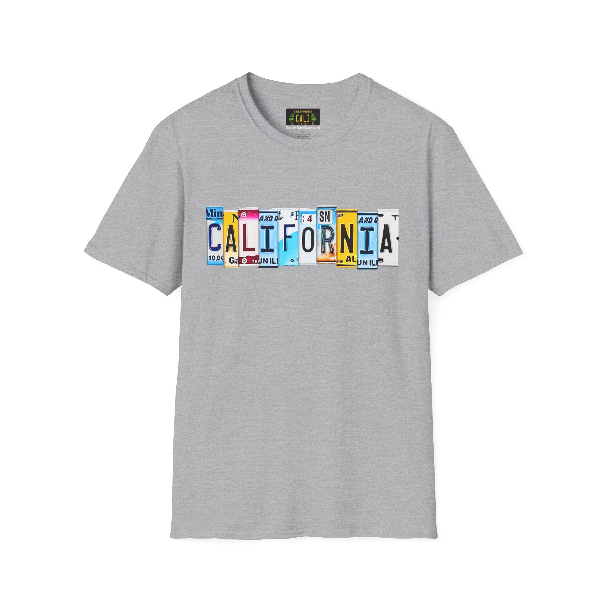 California License Plate Letters T-Shirt | Vintage Road Trip State Tee