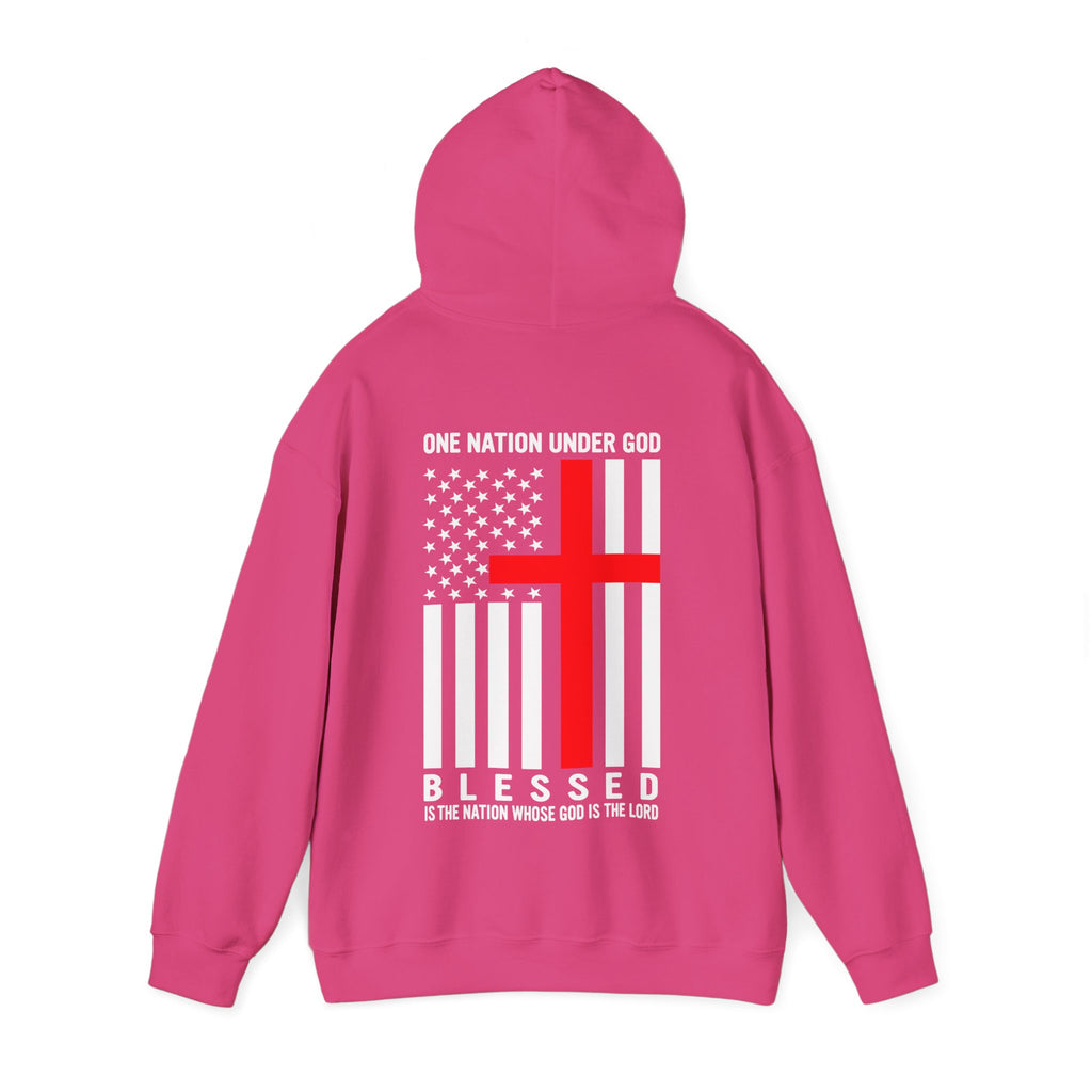 One Nation Under GOD - Printed Both Sides Unisex Heavy Blend Hooded Sweatshirt
