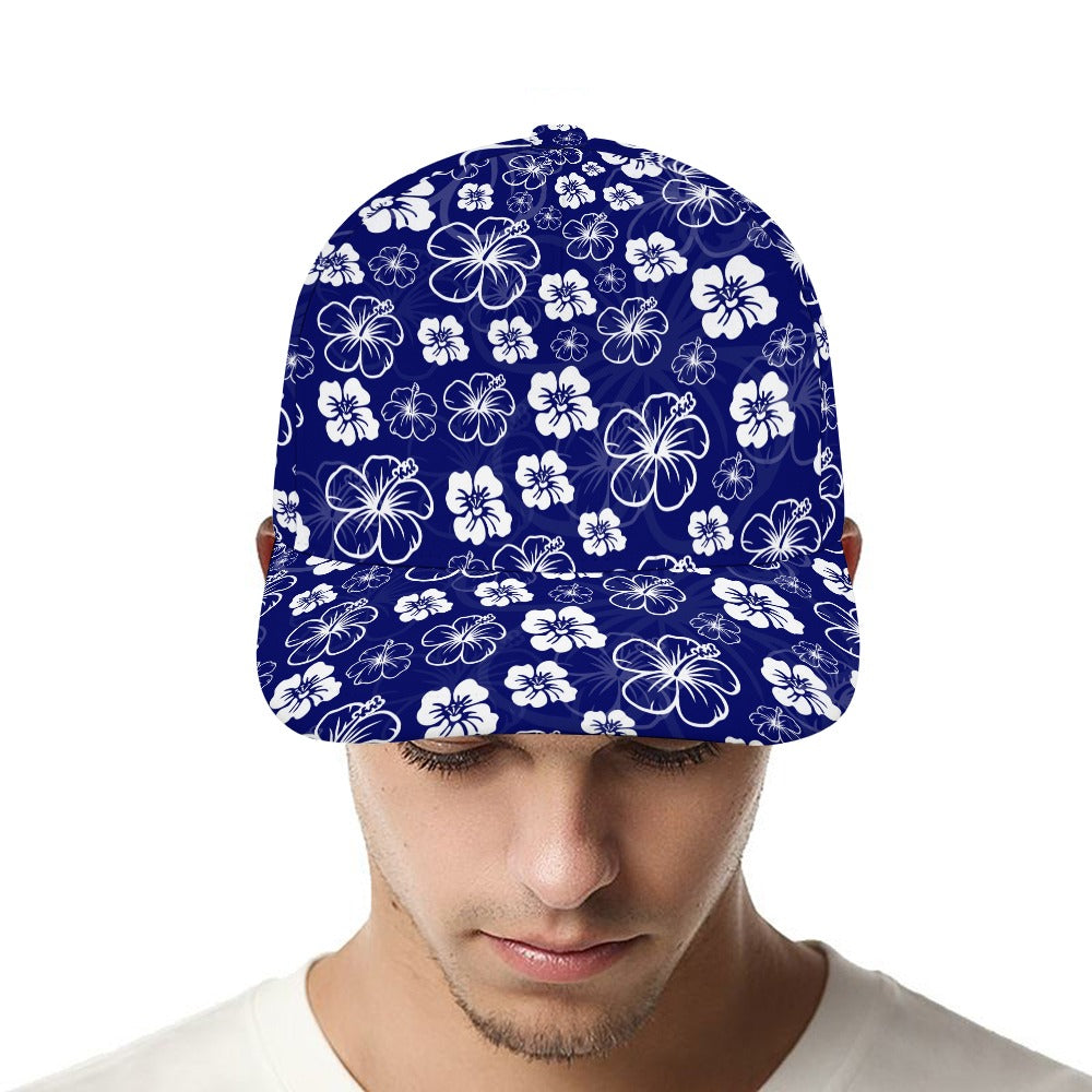 Blue Hawaiian Print Baseball Cap Free Shipping