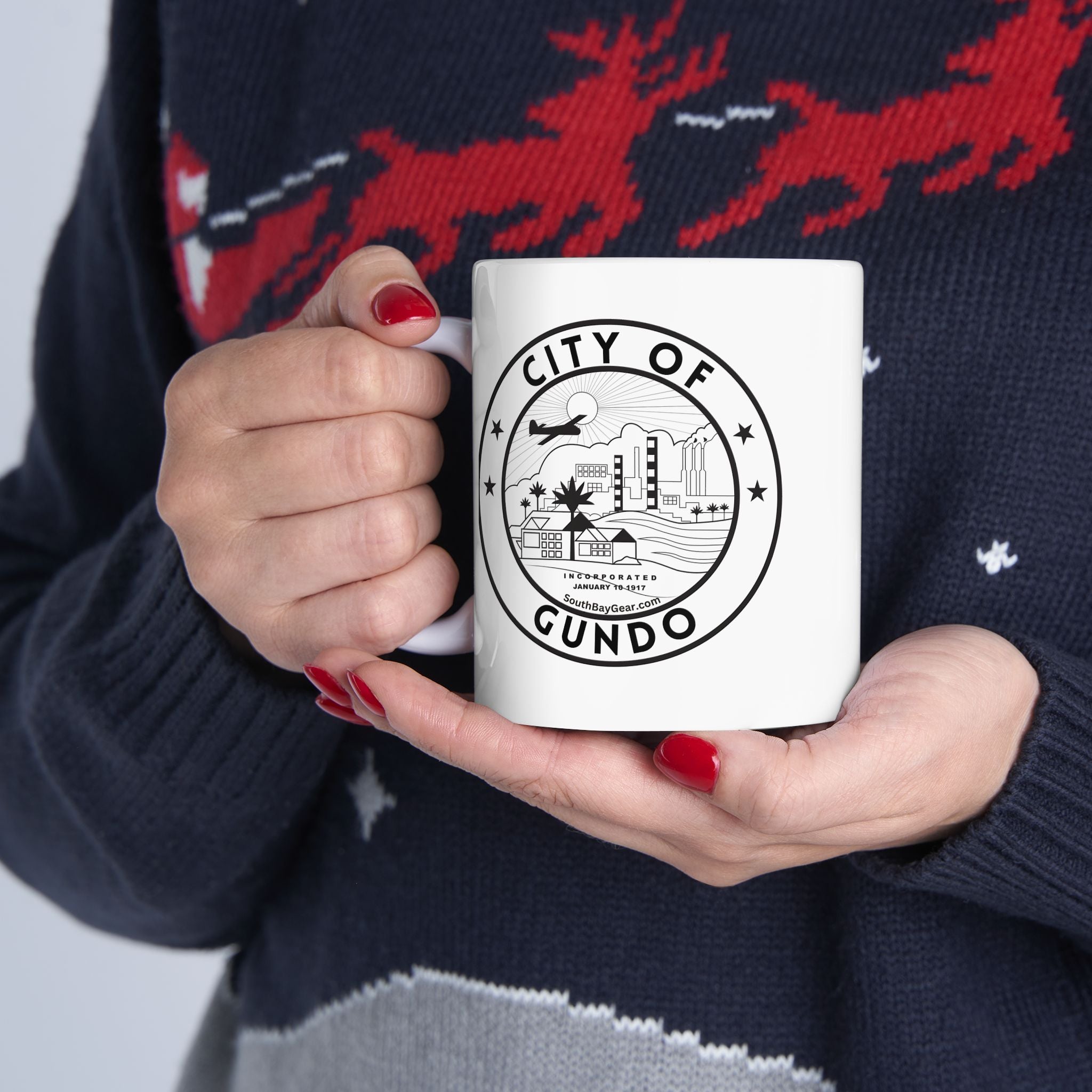 GUNDO Ceramic Mug — City Seal Logo El Segundo Coffee Cup (11oz or 15oz)