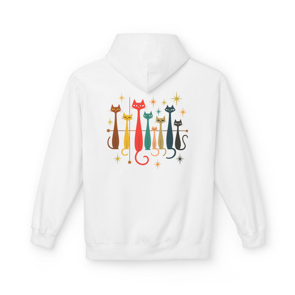 Retro Long Cats hoodie | Colorful Cat Illustration (printed front and back)