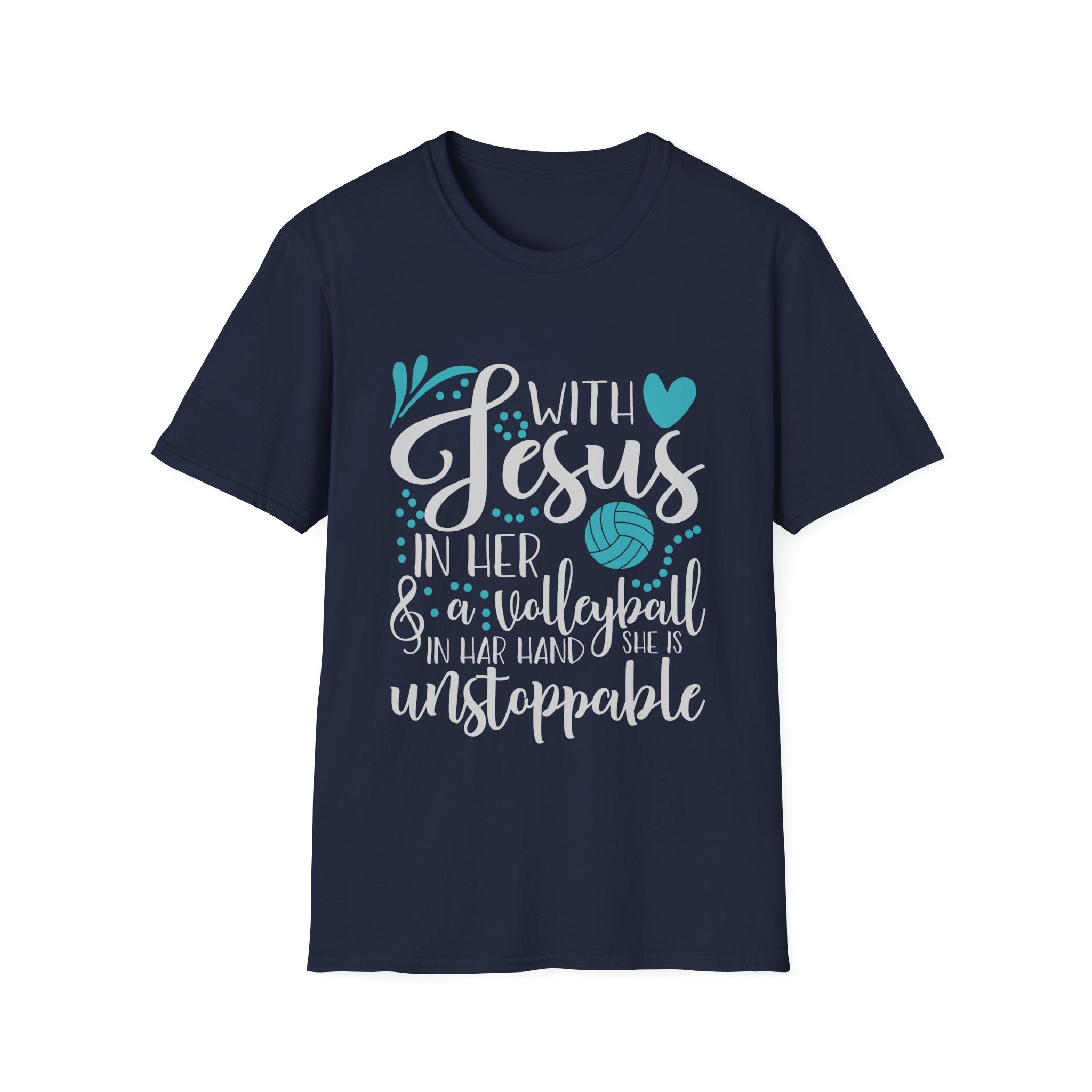 Jesus and Volleyball Unisex Softstyle T-Shirt