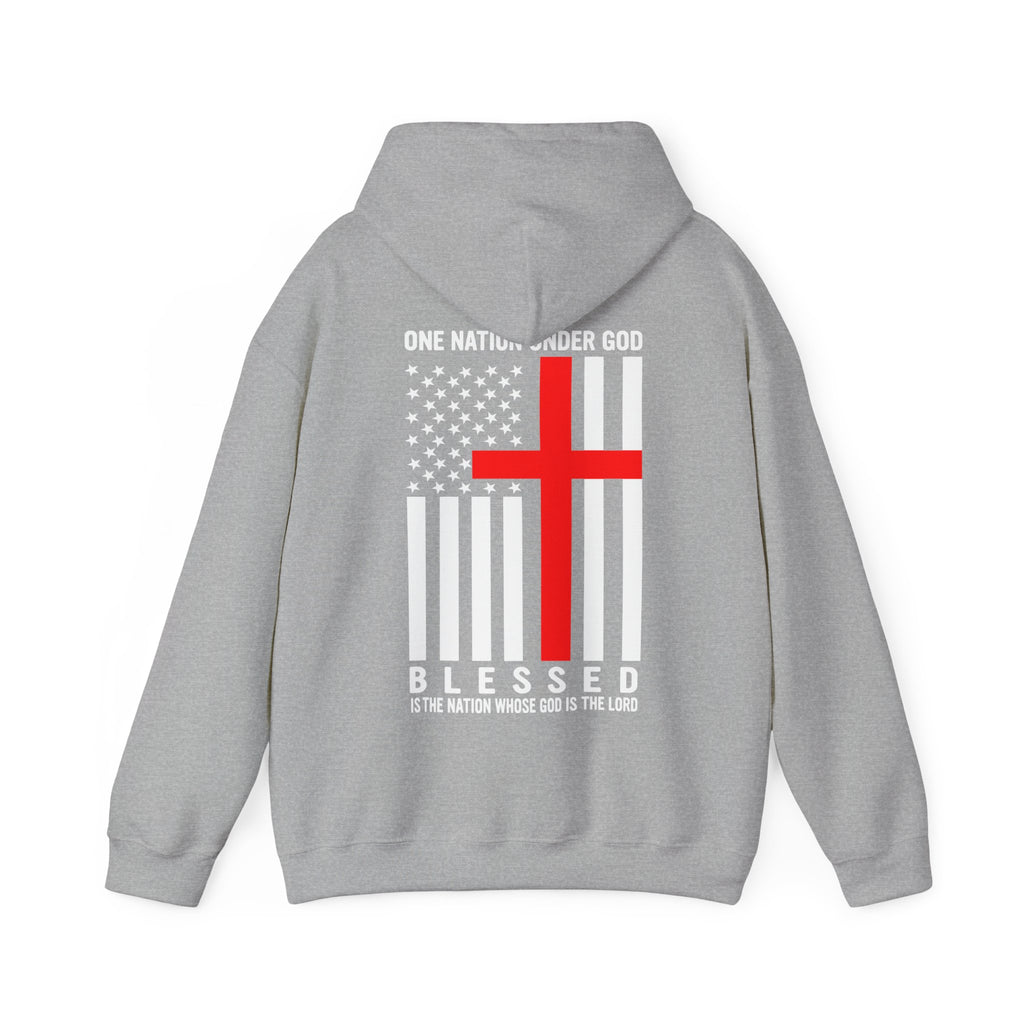 One Nation Under GOD - Printed Both Sides Unisex Heavy Blend Hooded Sweatshirt