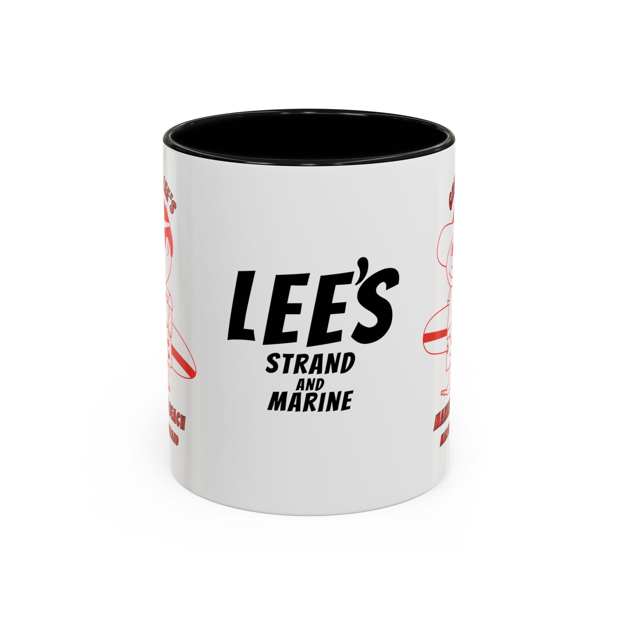 Greasy Lee's Surfer Logo Mug | Marine and Strand Manhattan Beach Old School  Accent Coffee Mug 11oz 15oz