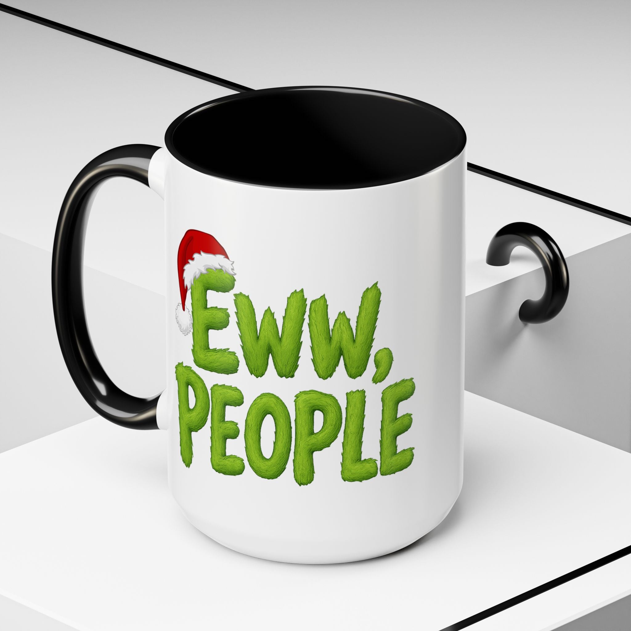 Eww People mug | Accent coffee mug, holiday Santa hat design