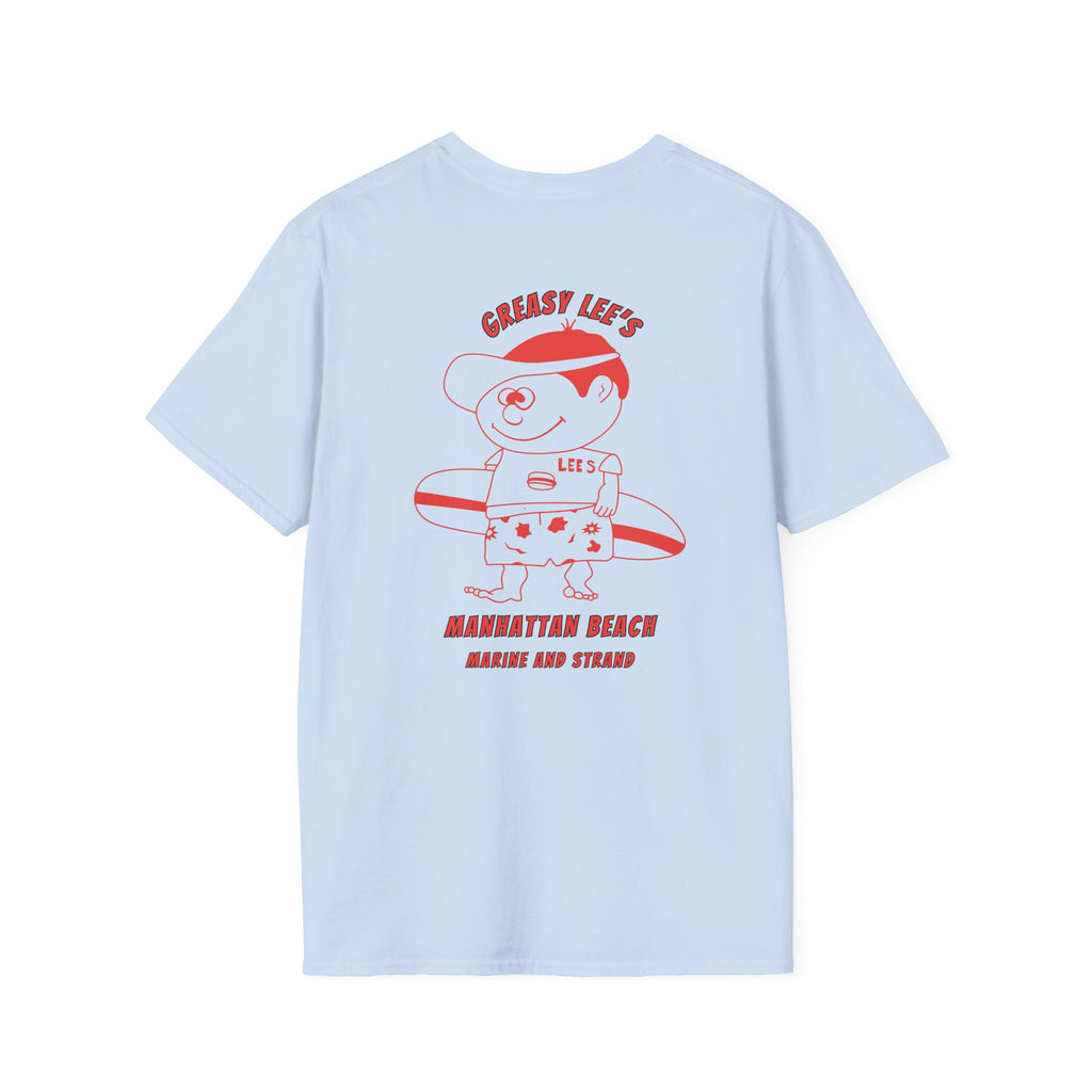 Greasy Lee's Manhattan Beach Old School T-Shirt | Marine and Strand Manhattan Beach Vintage Surf Design