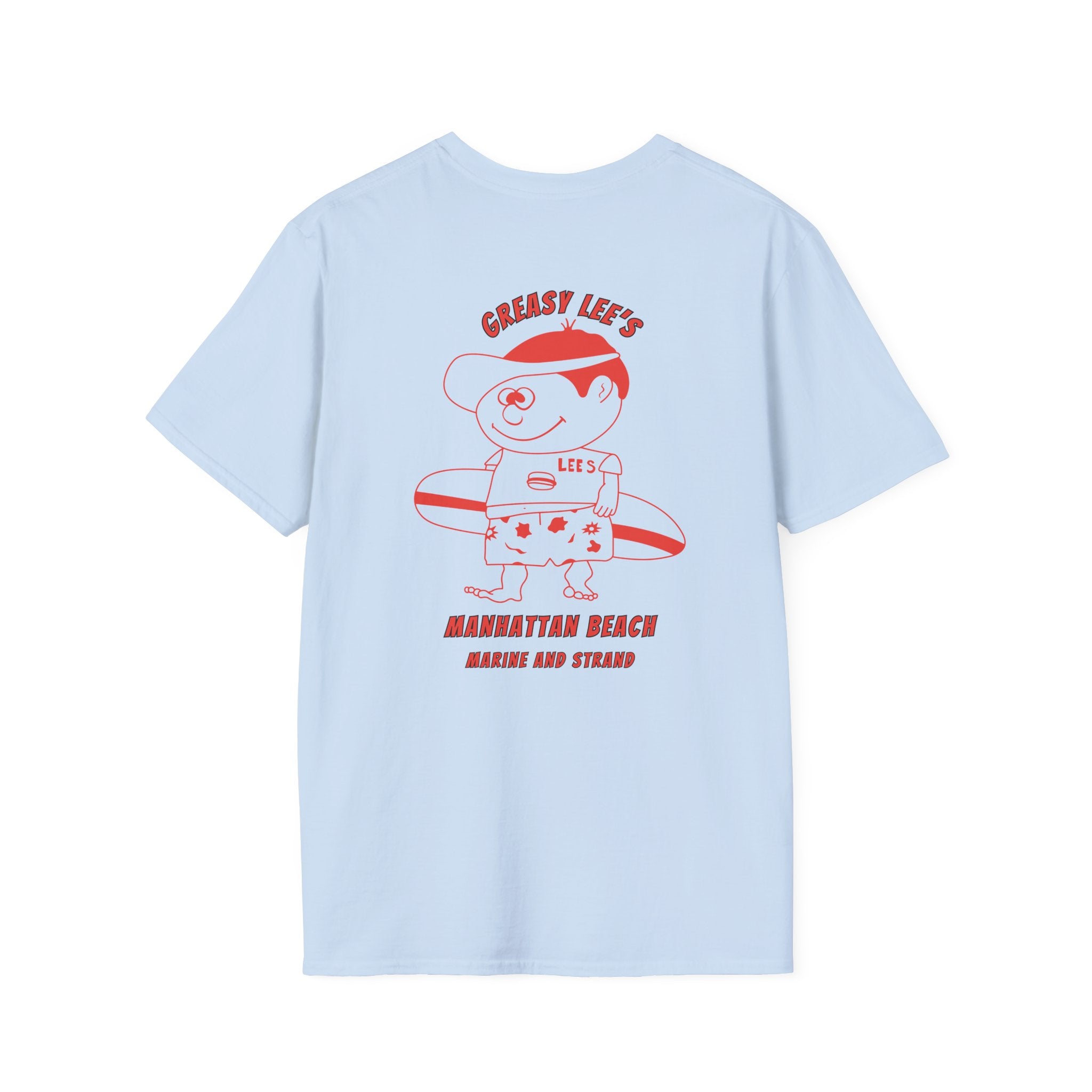 Greasy Lee's Manhattan Beach Old School T-Shirt | Marine and Strand Manhattan Beach Vintage Surf Design