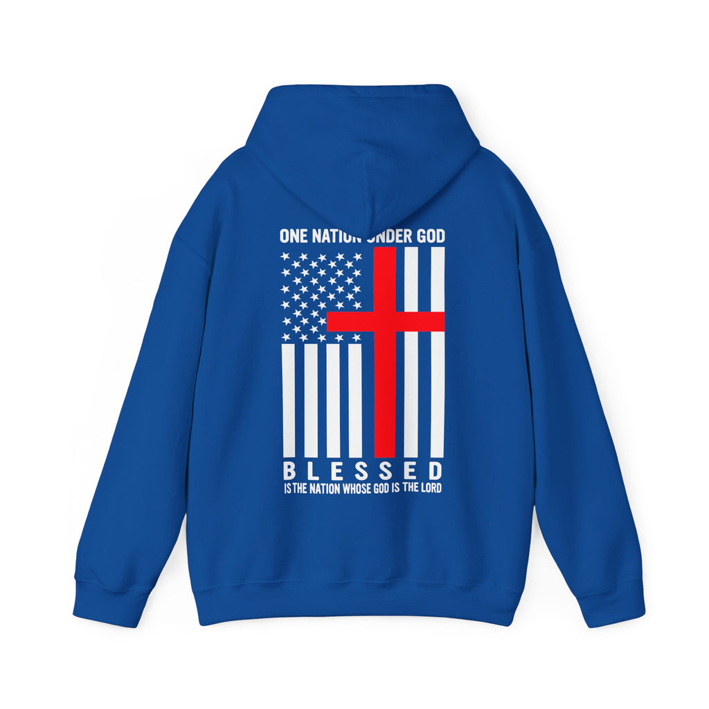 One Nation Under GOD - Printed Both Sides Unisex Heavy Blend Hooded Sweatshirt