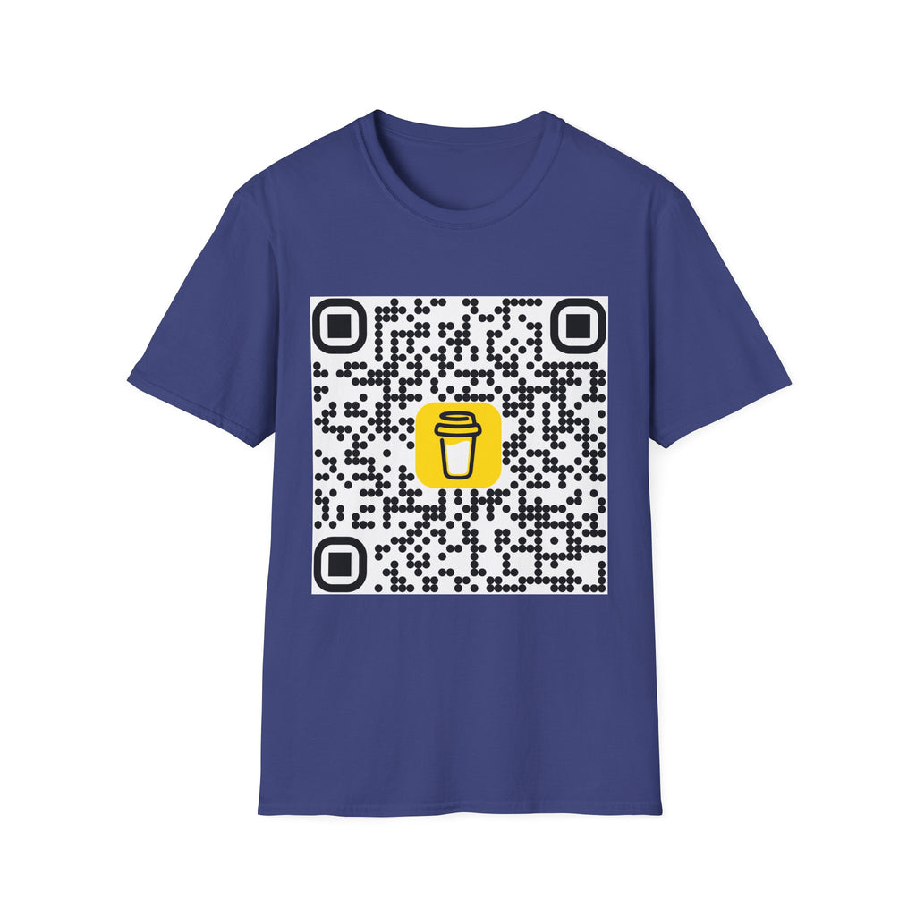 QR Code Coffee Cup T‑Shirt — Scan-to-Order Cafe Tee