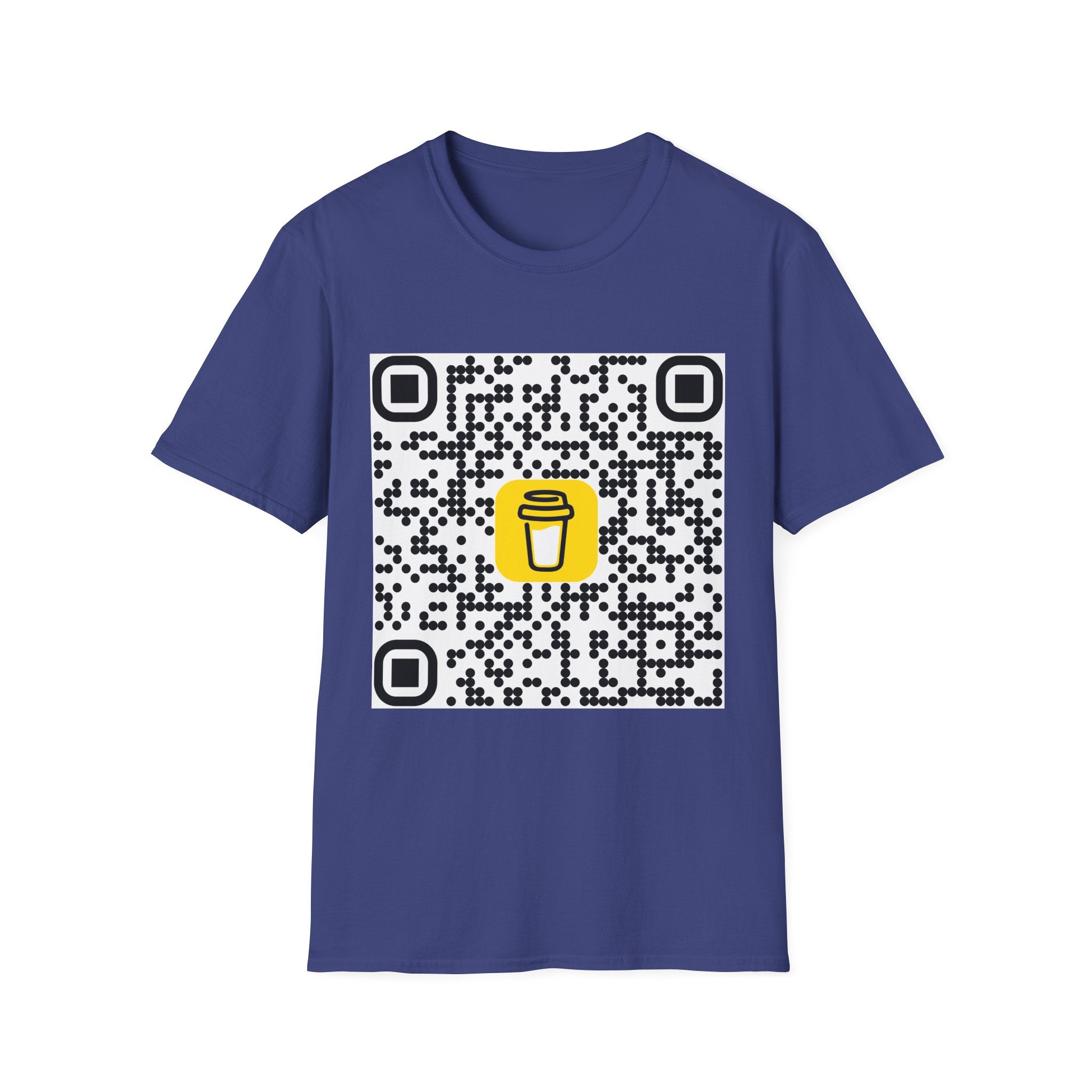 QR Code Coffee Cup T‑Shirt — Scan-to-Order Cafe Tee