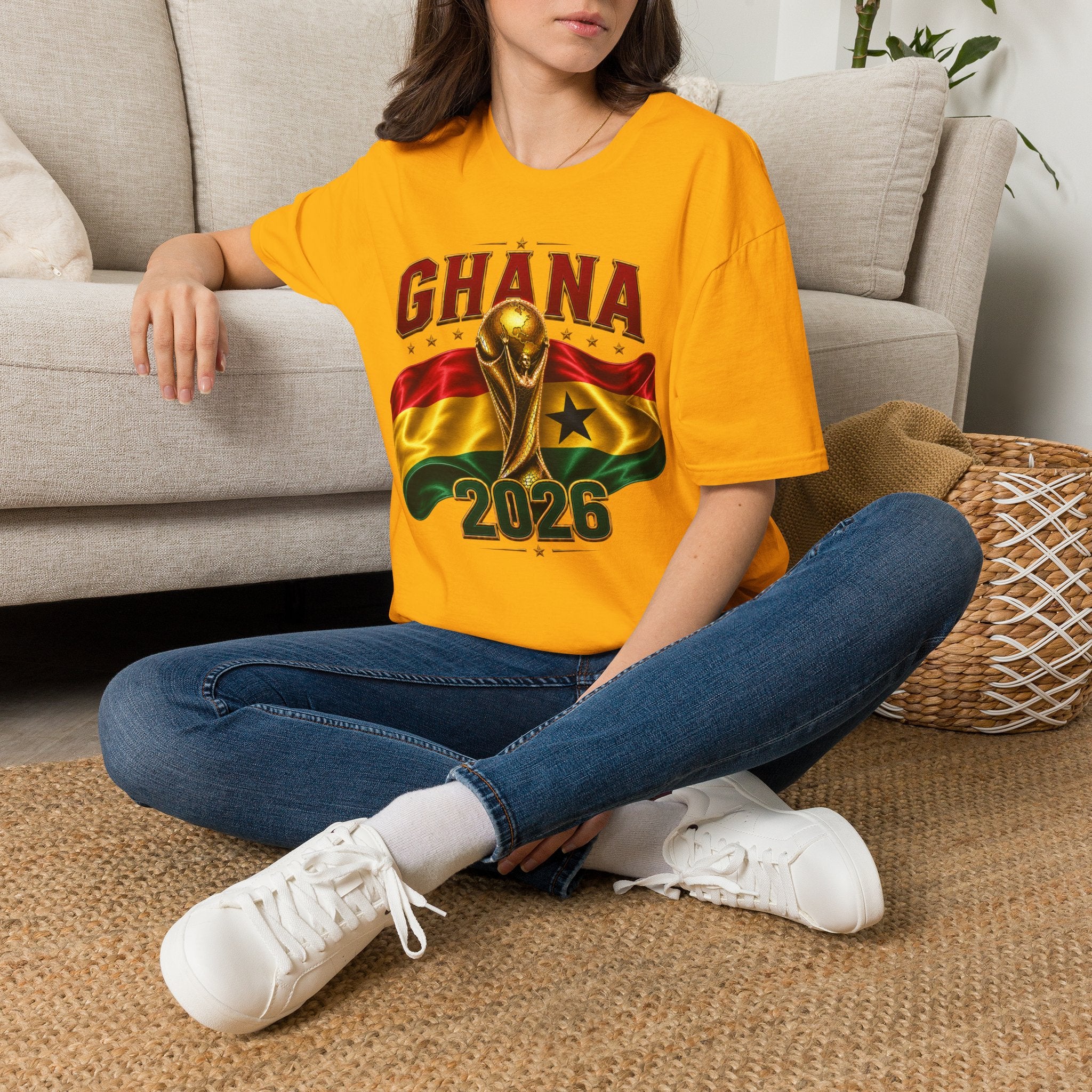 Ghana 2026 World Cup T-Shirt — Flag & Trophy Football Fan Tee