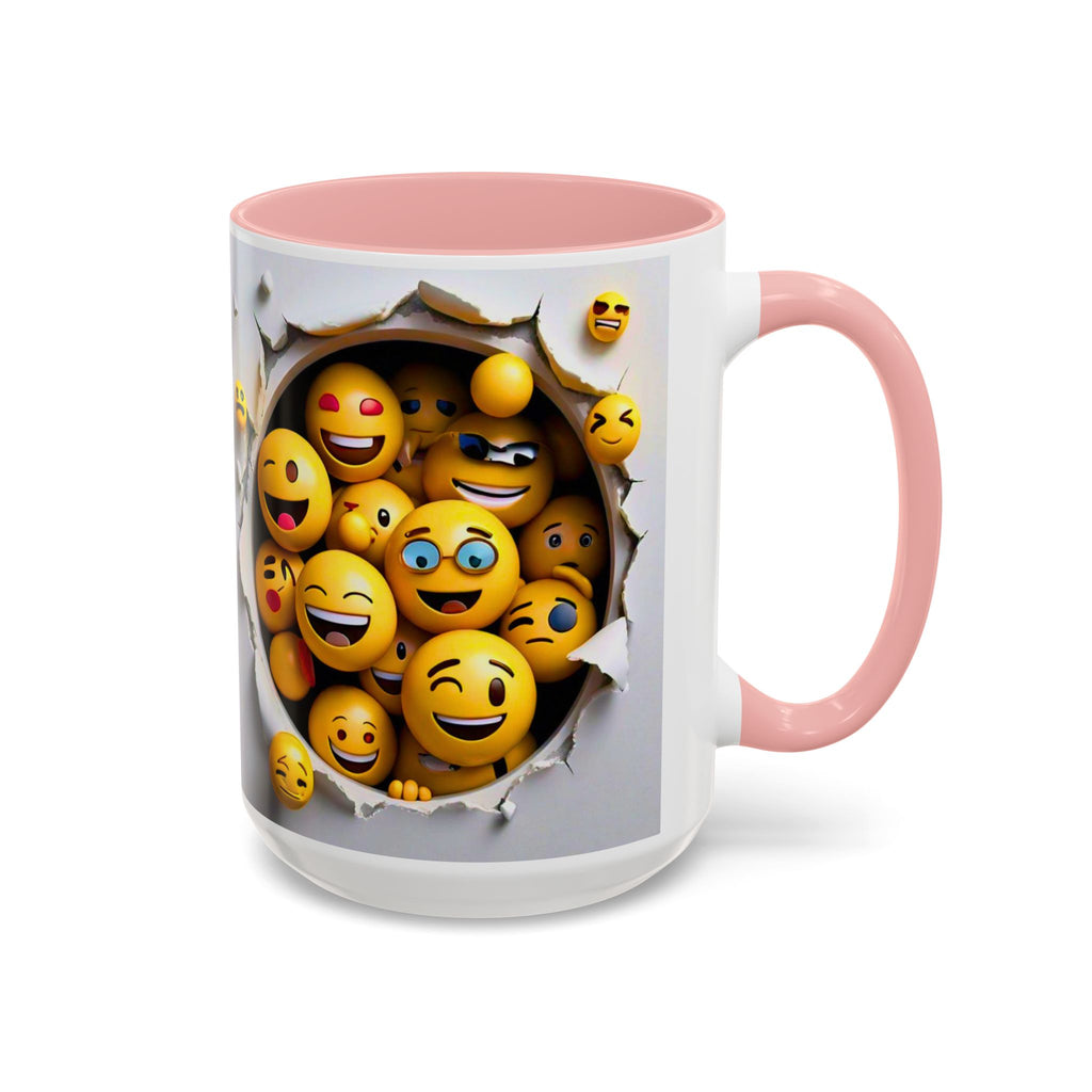 Emoji Explosion Coffee Mug | Accent Inner & Handle Color, 11oz 15oz