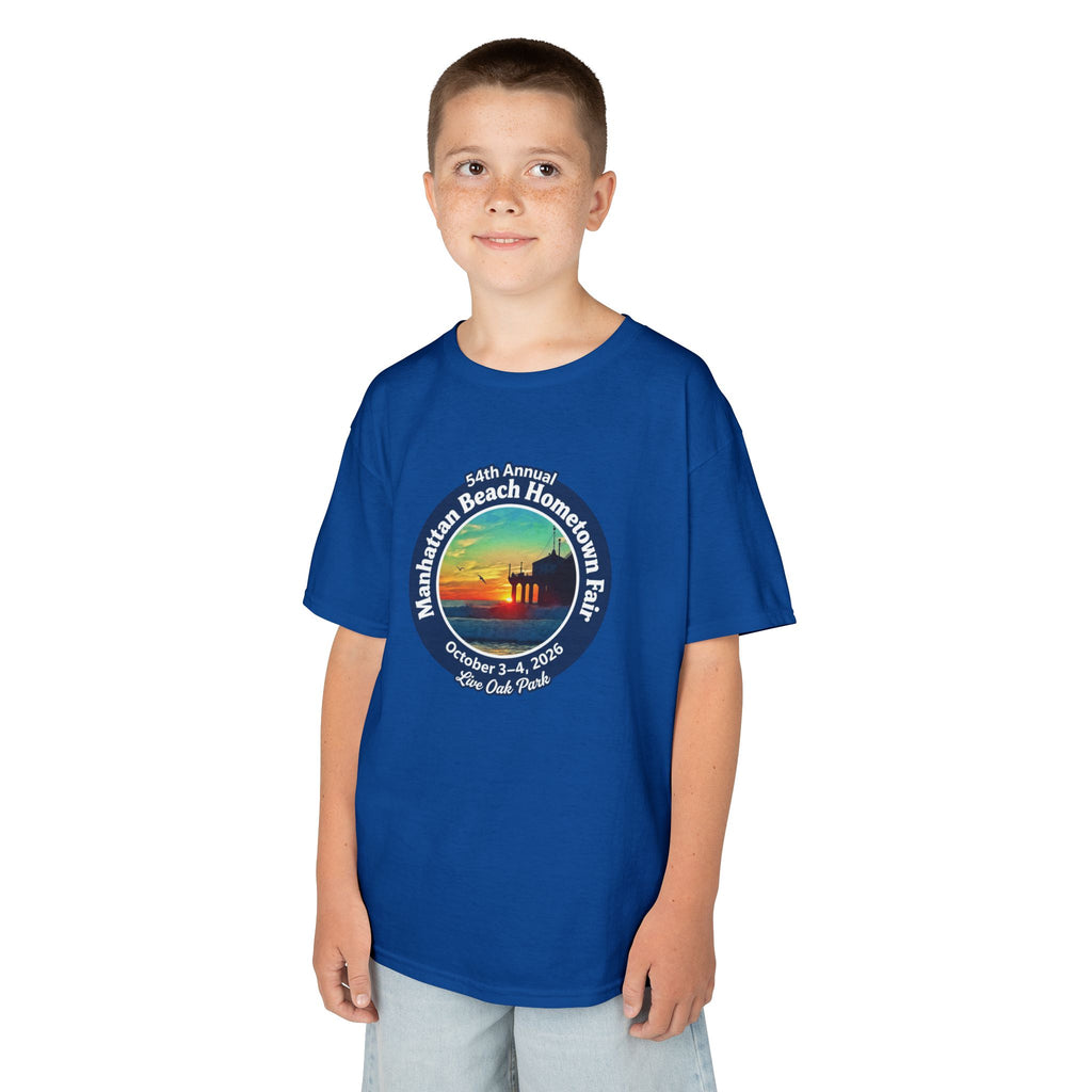 Kids Tee — Manhattan Beach Hometown Fair 2026 Sunset Logo