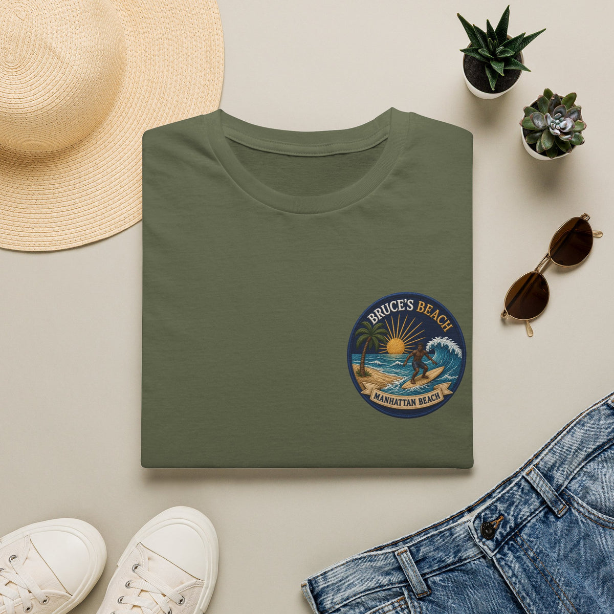 Bruce's Beach Manhattan Beach Surf Patch T-Shirt