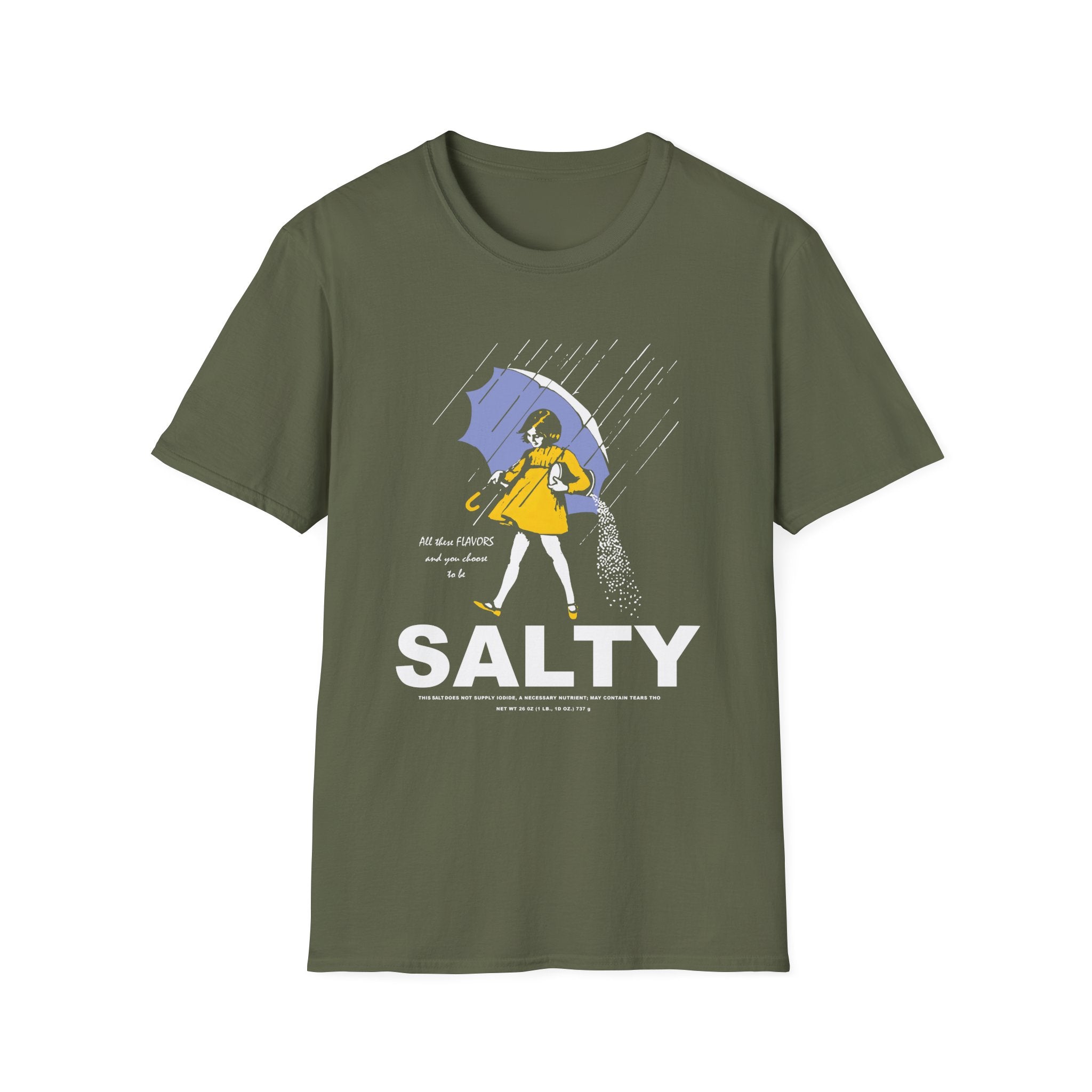 Salty Rainy Day Graphic T-Shirt — Girl with Umbrella Illustration