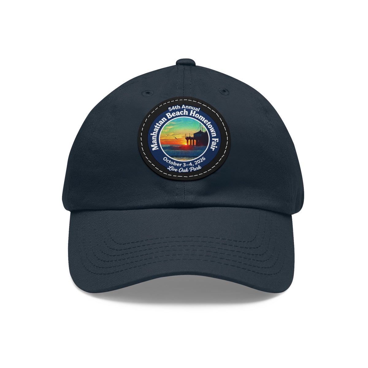 Manhattan Beach Hometown Fair 2026  Beach  Live Oak Park Annual Festival Round Leather Patch Hat