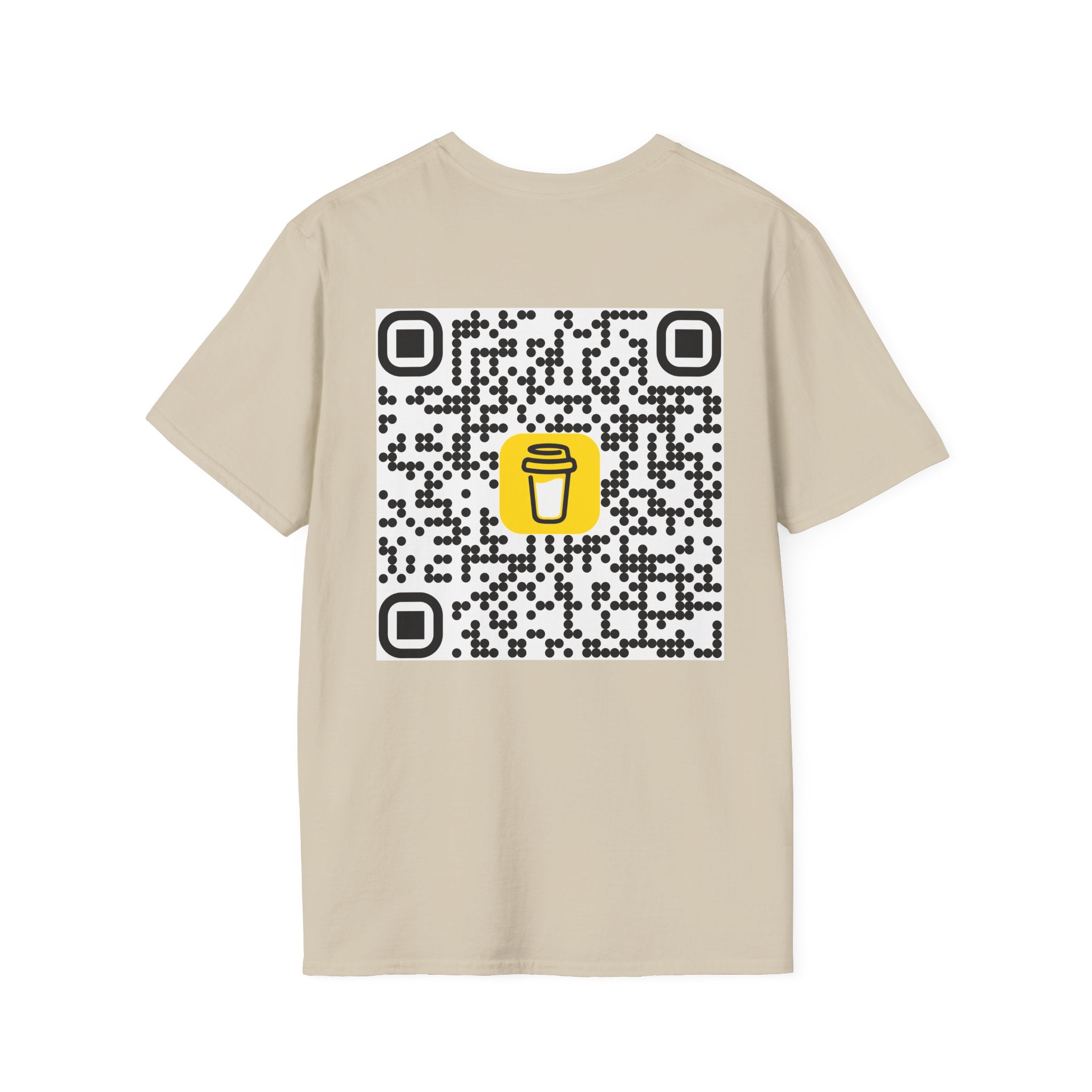 QR Code Coffee Cup T‑Shirt — Scan-to-Order Cafe Tee
