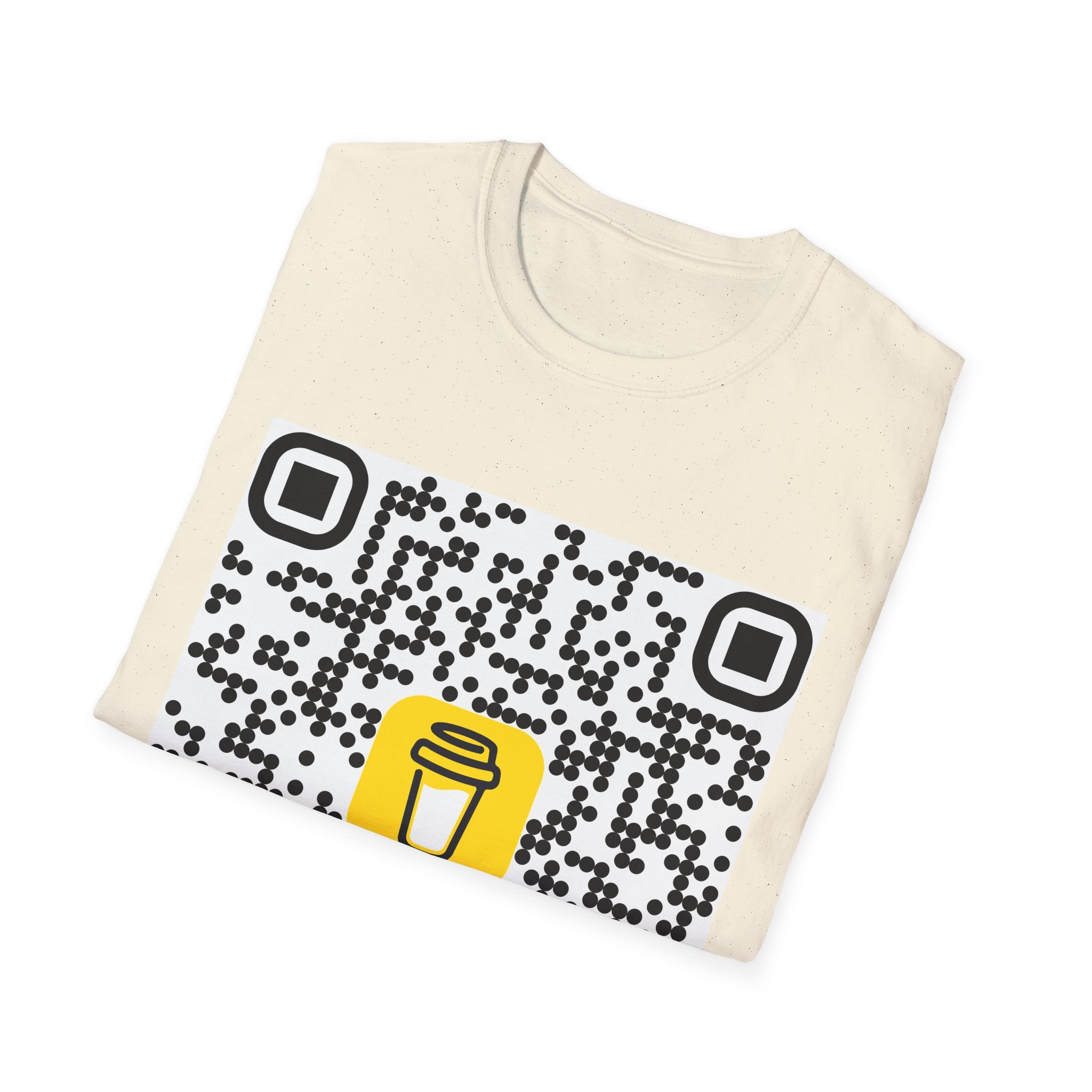 QR Code Coffee Cup T‑Shirt — Scan-to-Order Cafe Tee