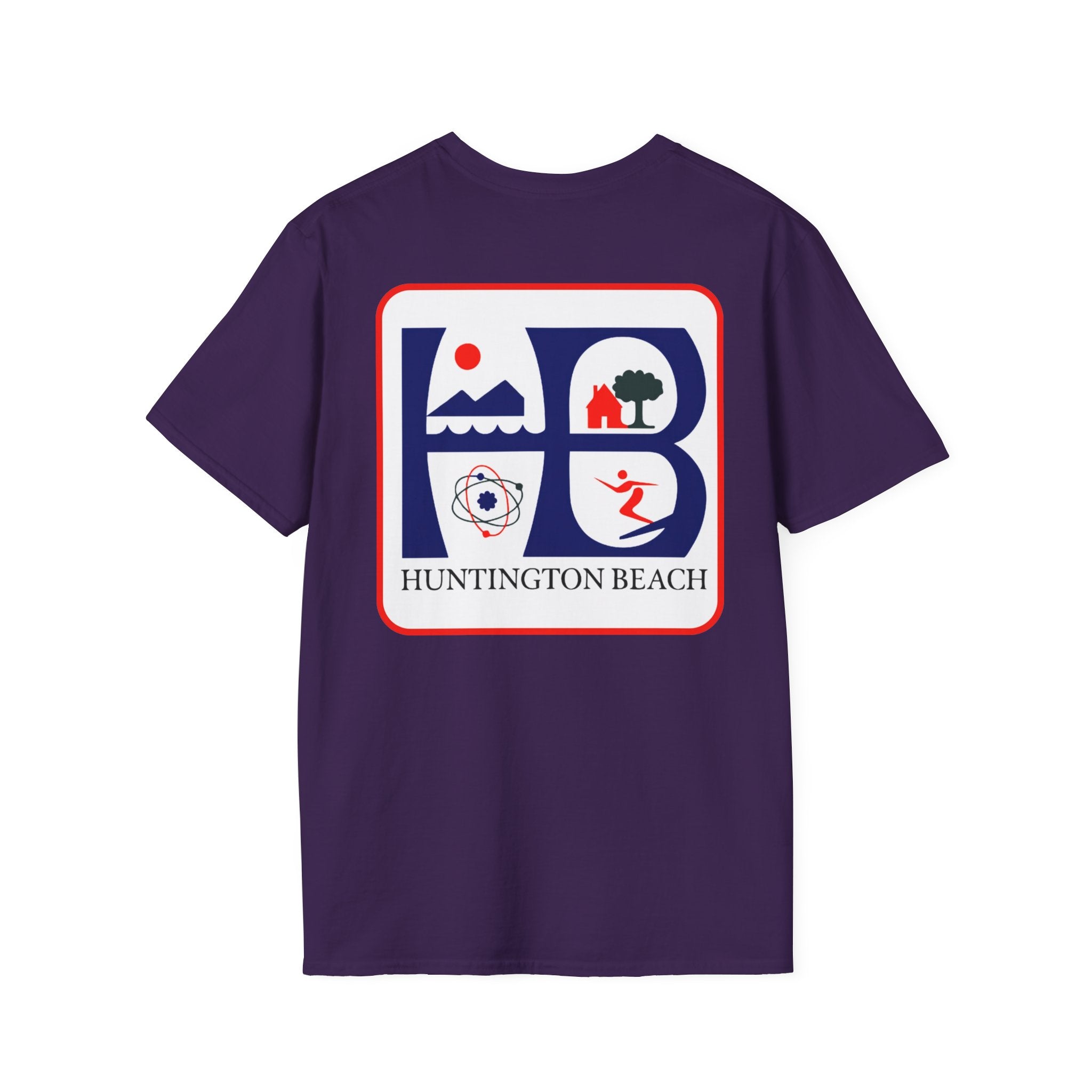 Huntington Beach Retro HB Logo T-Shirt  (printed 3 places)