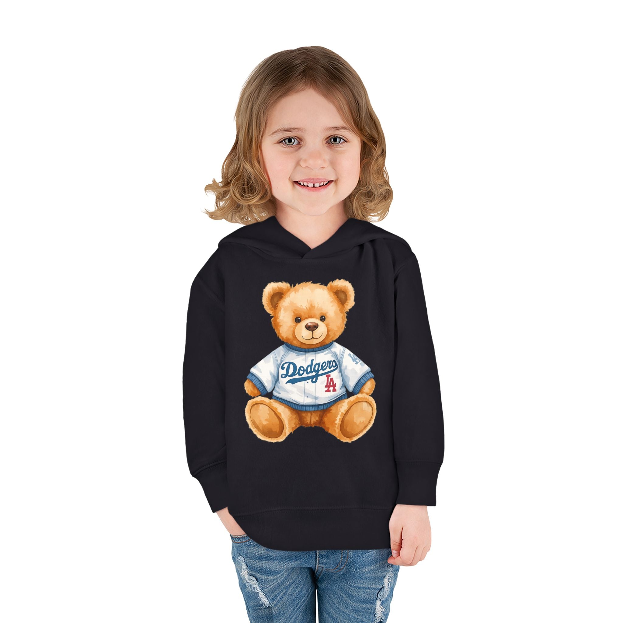 Teddy Bear in Jersey Hoodie | Toddler Pullover Fleece