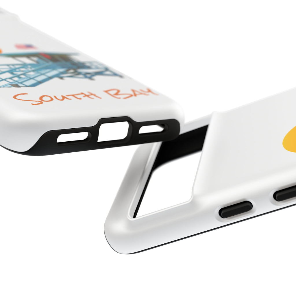 South Bay Lifeguard Stand with American Flag Tough Phone Cases