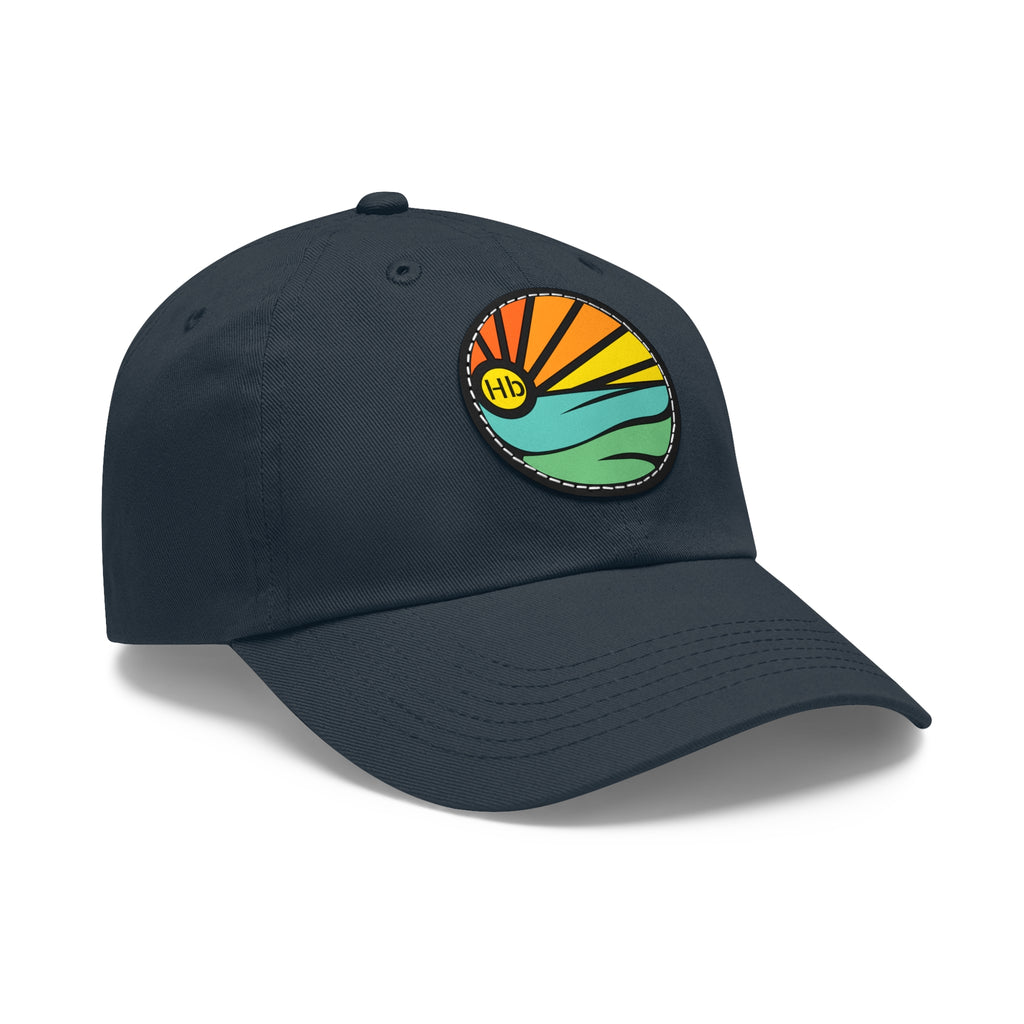 Hermosa Beach Sunset Wave Patch Hat | Mom and Dad Hat with Round Leather Patch #HermosaBeach