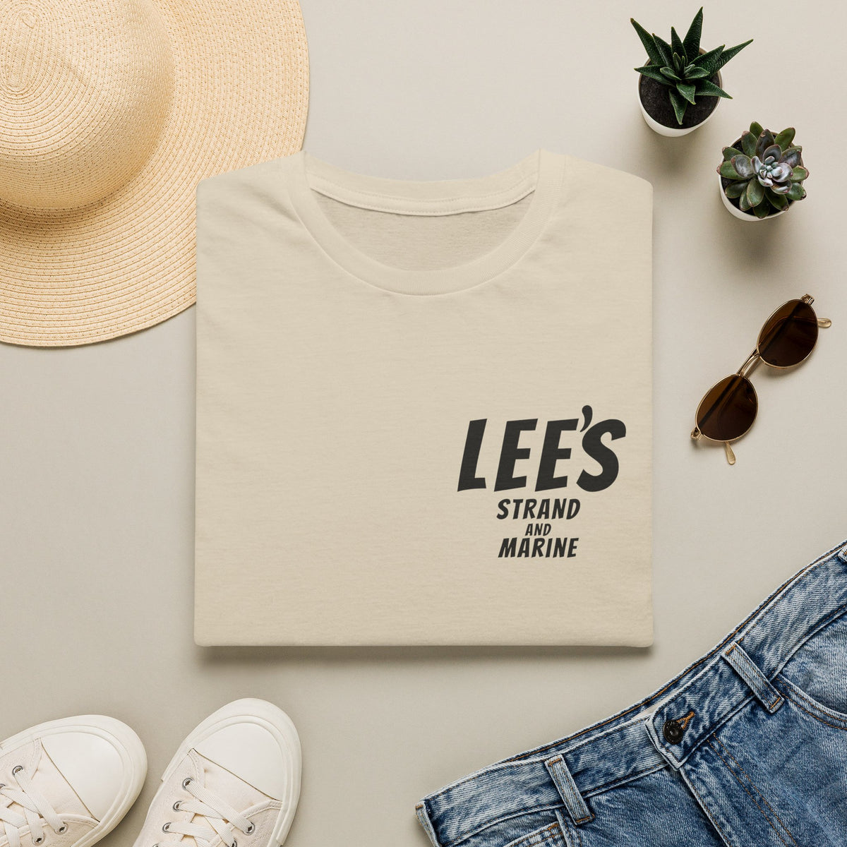 Greasy Lee's Manhattan Beach Old School T-Shirt | Marine and Strand Manhattan Beach Vintage Surf Design