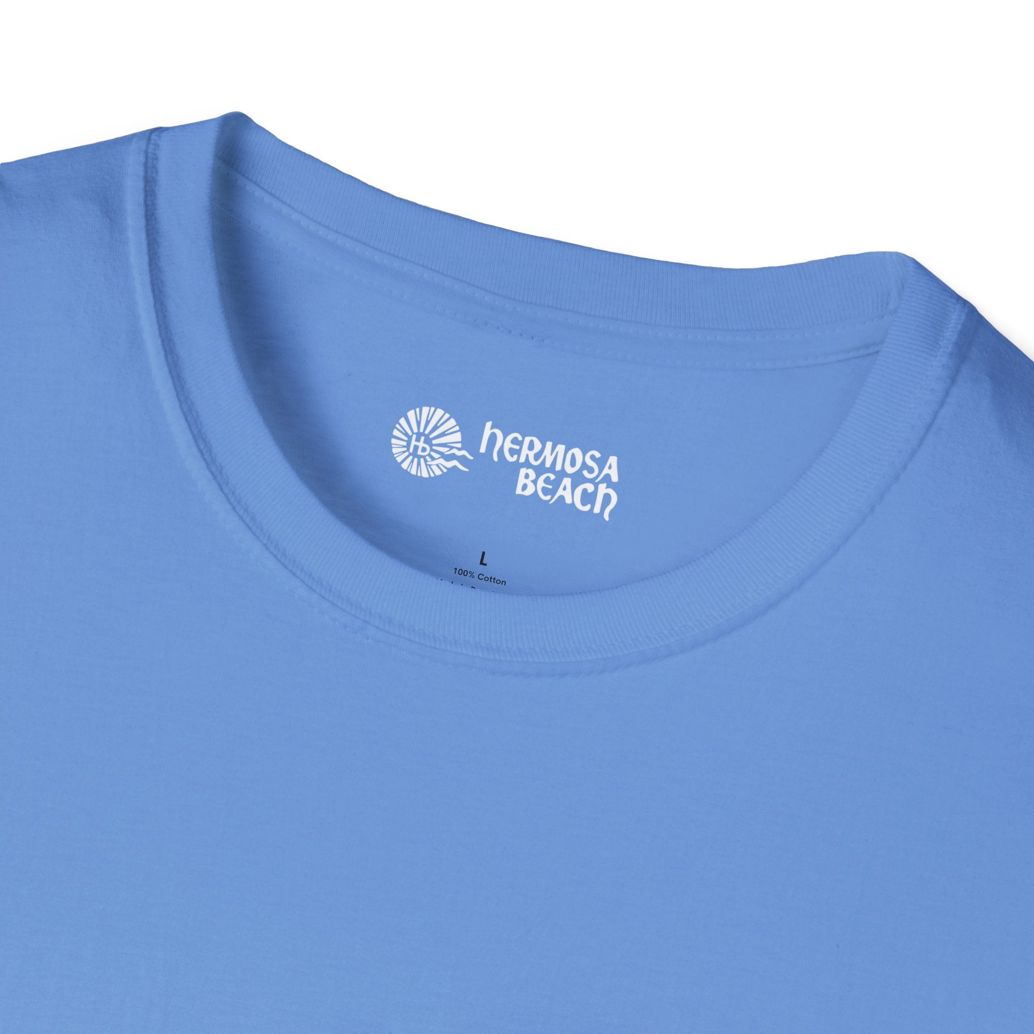 Hermosa Beach Sunburst Wave T-Shirt (printed front back neck) | Hb Minimal Logo Tee