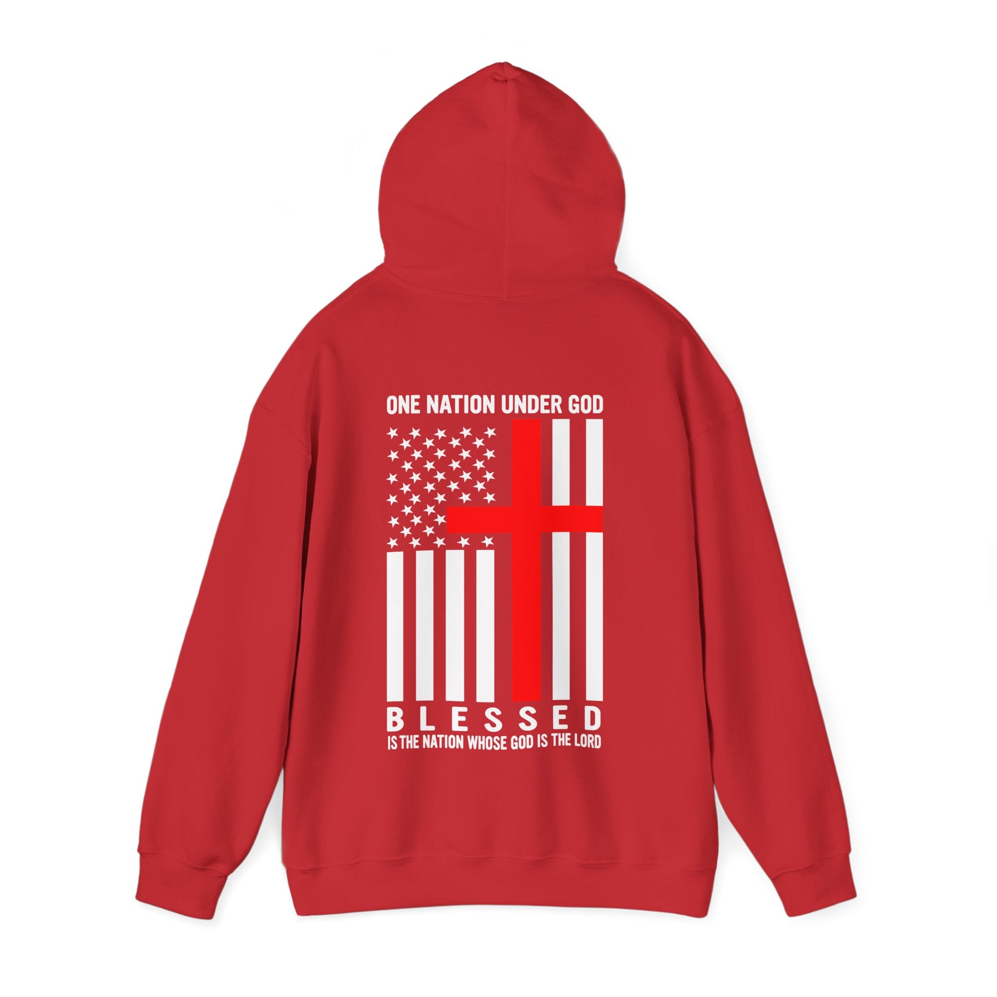 One Nation Under GOD - Printed Both Sides Unisex Heavy Blend Hooded Sweatshirt