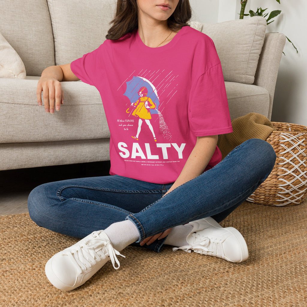 Salty Rainy Day Graphic T-Shirt — Girl with Umbrella Illustration