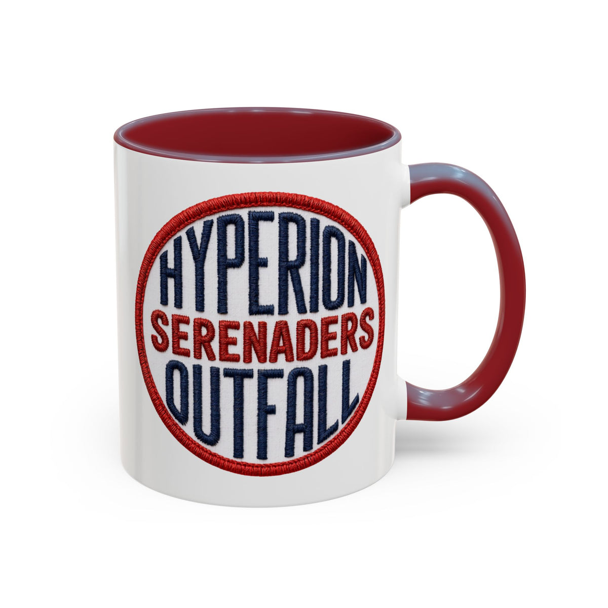 Accent Coffee Mug — "Hyperion Serenaders Outfall" Retro Patch Ceramic Mug (11/15oz)
